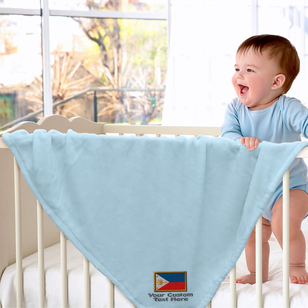 Custom Embroidered Baby Blankets for Nursery - Soft & Breathable Crib Bedding for Boys & Girls | Perfect for Newborn Gifts, Christening & Nursery Decor (Philippines)