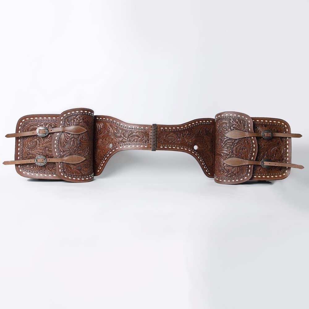 HILASON Soft Leather Horse Saddle Bag - Western Equestrian Brown Leather Saddle Pack with Adjustable Closure | Perfect for Trail Riding, Horse Shows & Ranch Work