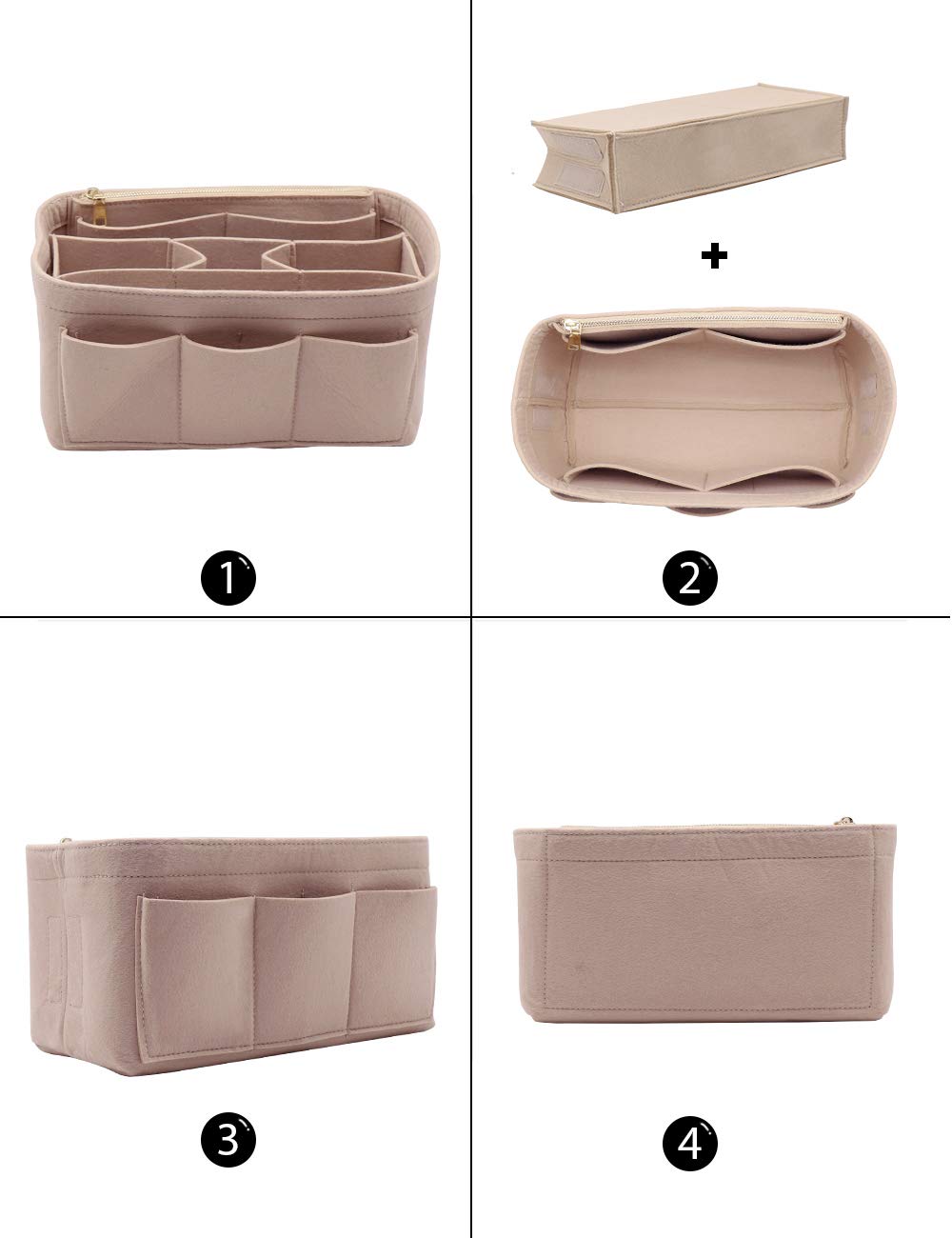 LEXSION Felt Purse Insert Organizer - Handbag Organizer for Speedy & Neverfull Bags - Perfect for Travel, Work & Daily Use