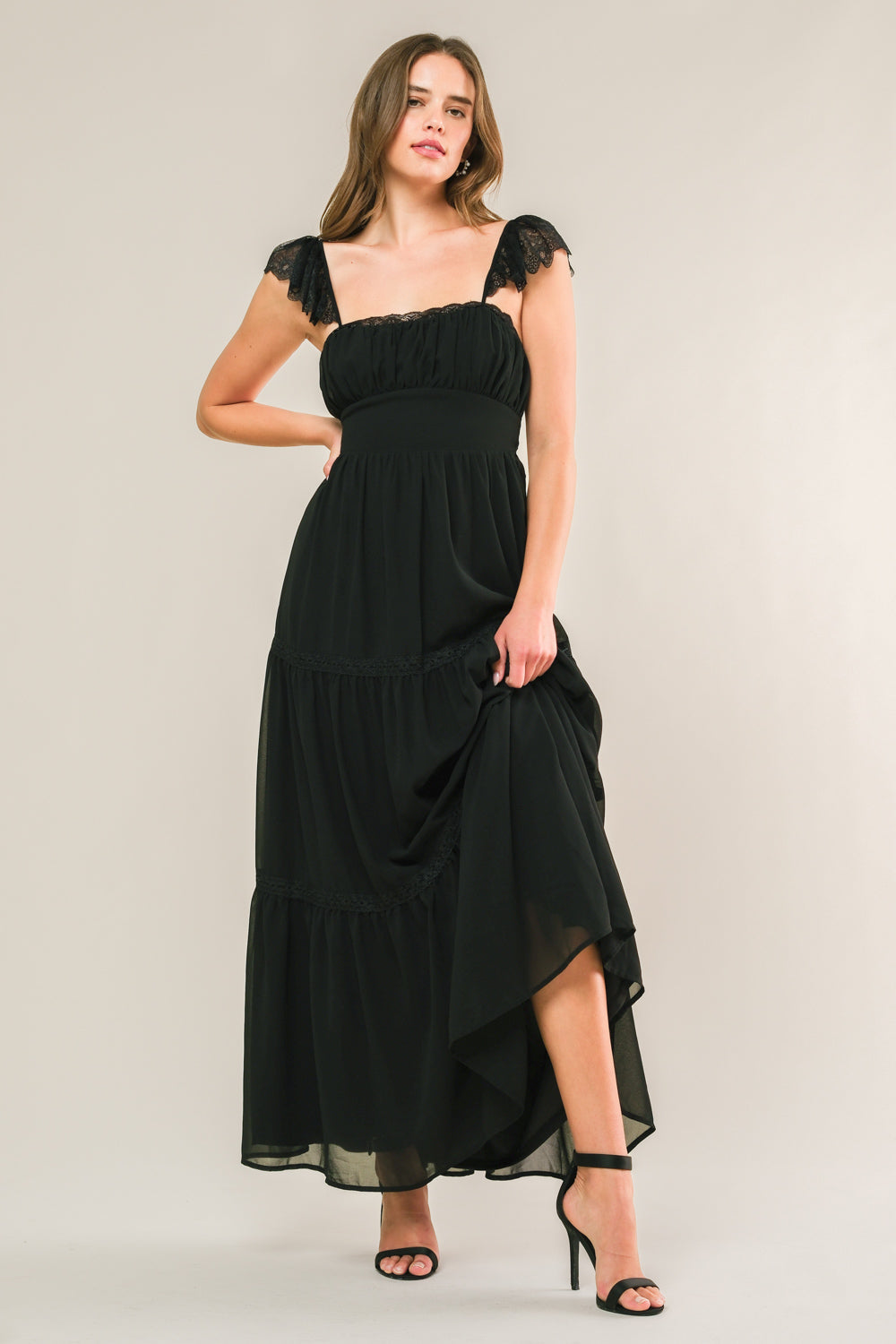 FORGOTTEN ROMANCE MAXI DRESS - Elegant Black Long Evening Dress for Women | Perfect for Weddings, Parties & Special Occasions