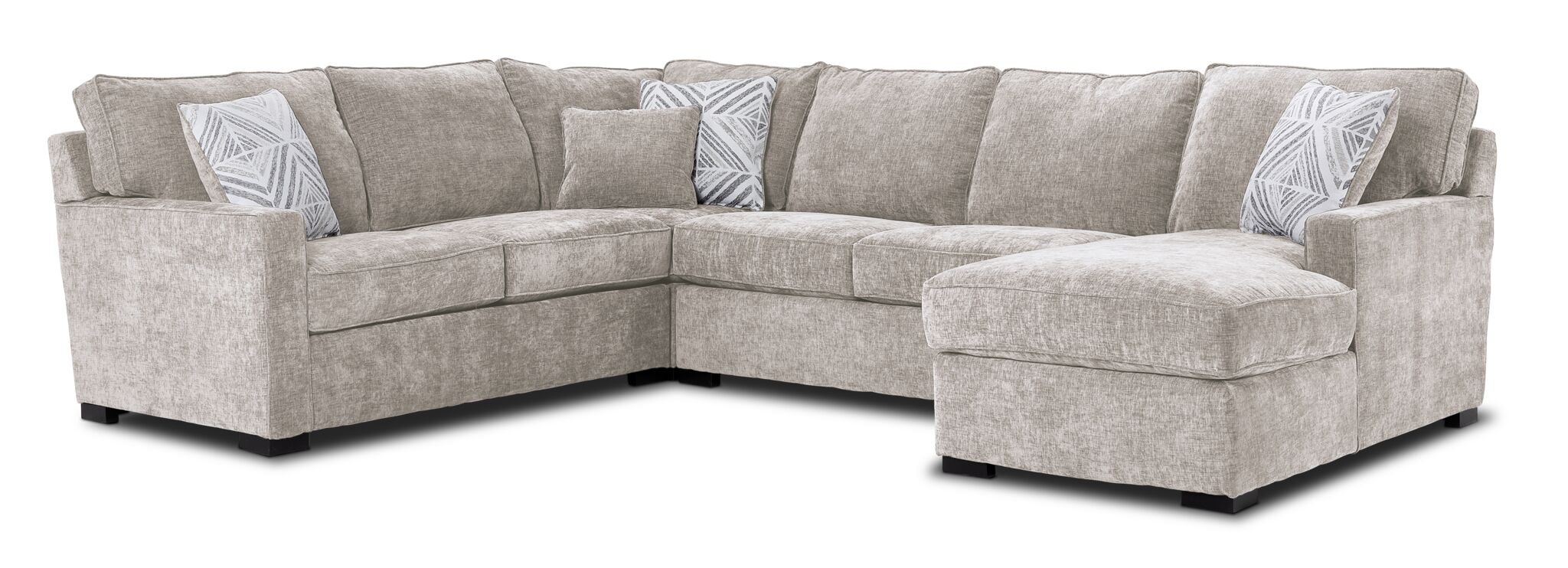 Charlotte 4-Piece Sectional Sofa with Right-Facing Chaise Lounge - Modern L-Shaped Living Room Furniture for Small Spaces | Perfect for Apartments, Family Gatherings & Movie Nights