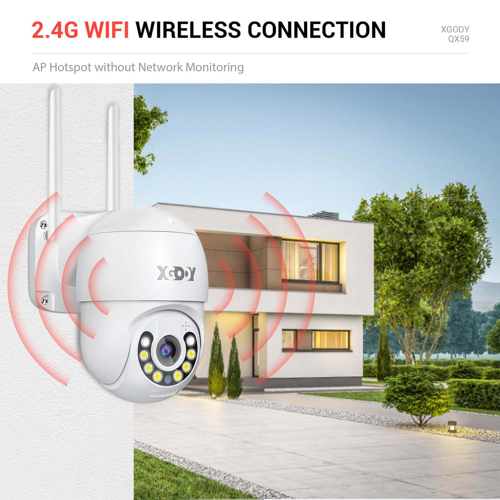 XGODY PTZ Camera 360° Outdoor Security Camera 1080P HD, IP66 Waterproof, Night Vision, Motion Detection, 2-Way Audio - Ideal for Home, Office, and Business Surveillance