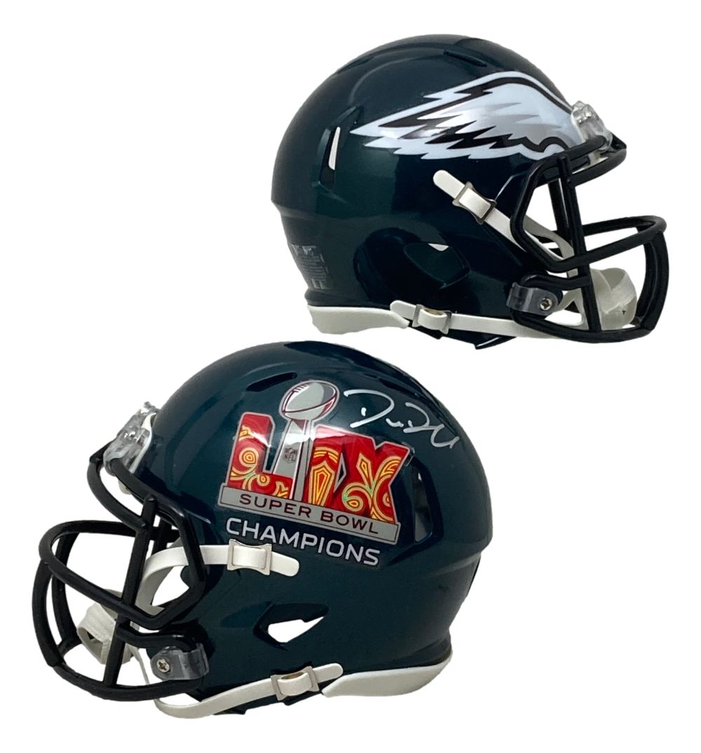 Authentic Big Dom DiSandro Signed Philadelphia Eagles Super Bowl LIX Mini Speed Helmet - Limited Edition Collectible - Perfect for Eagles Fans, Sports Memorabilia Enthusiasts & Game Room Decor