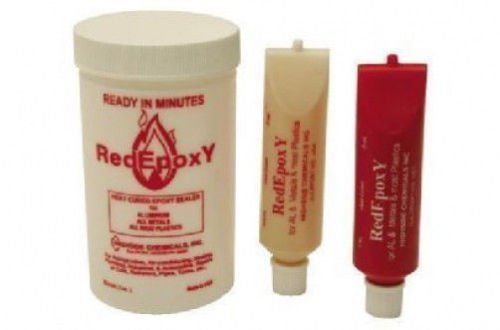 Supco SUPCO HS12001 RED EPOXY High-Temperature Adhesive - Industrial Strength Epoxy Glue for Metal, Plastic, Ceramic & Wood Repairs - Perfect for Automotive, Plumbing & Household Fixes