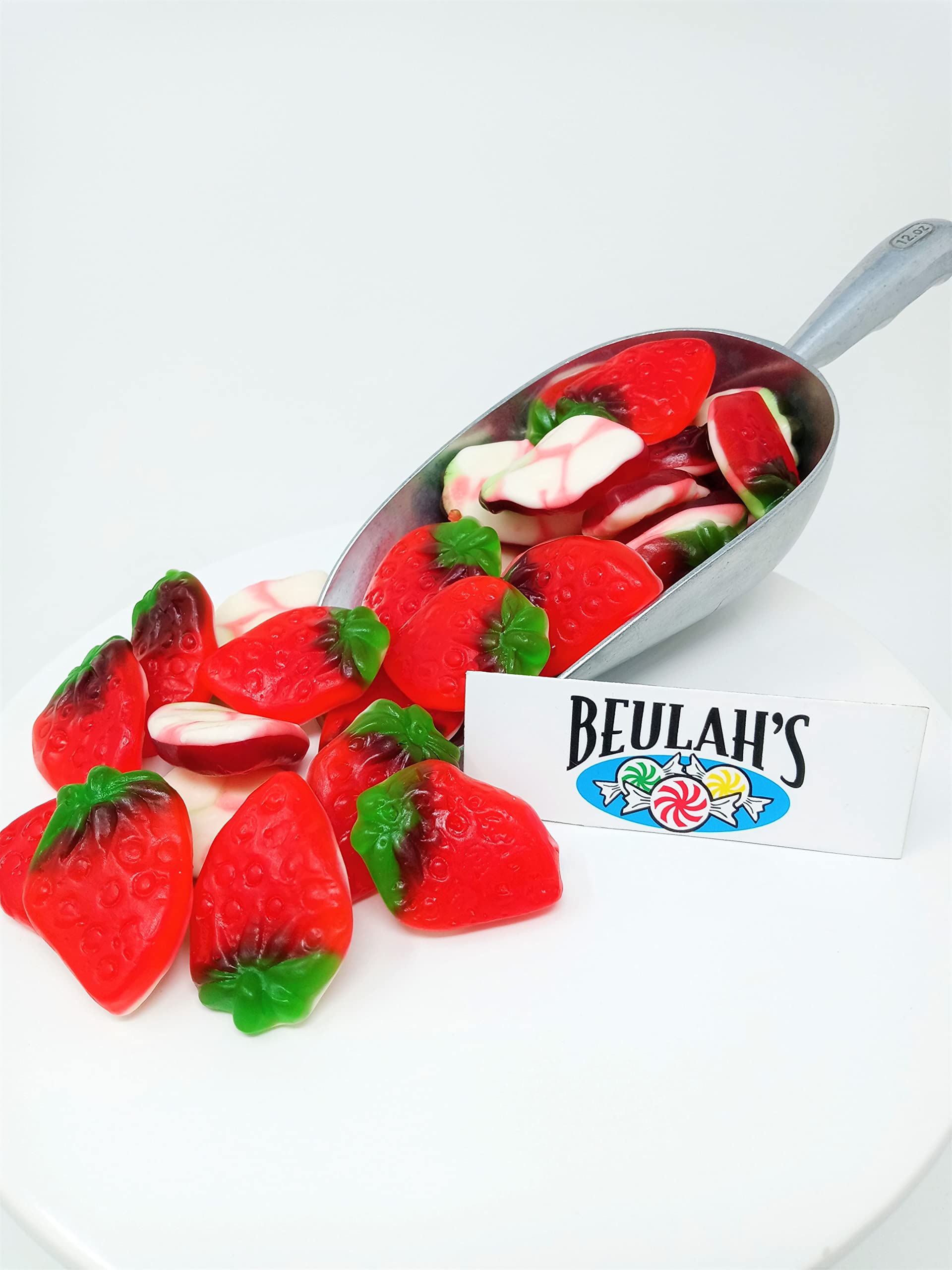 1 Pound Bulk Strawberry Gummy Candy with Cream - Soft & Chewy Gummi Strawberries for Parties, Snacks & Gift Baskets