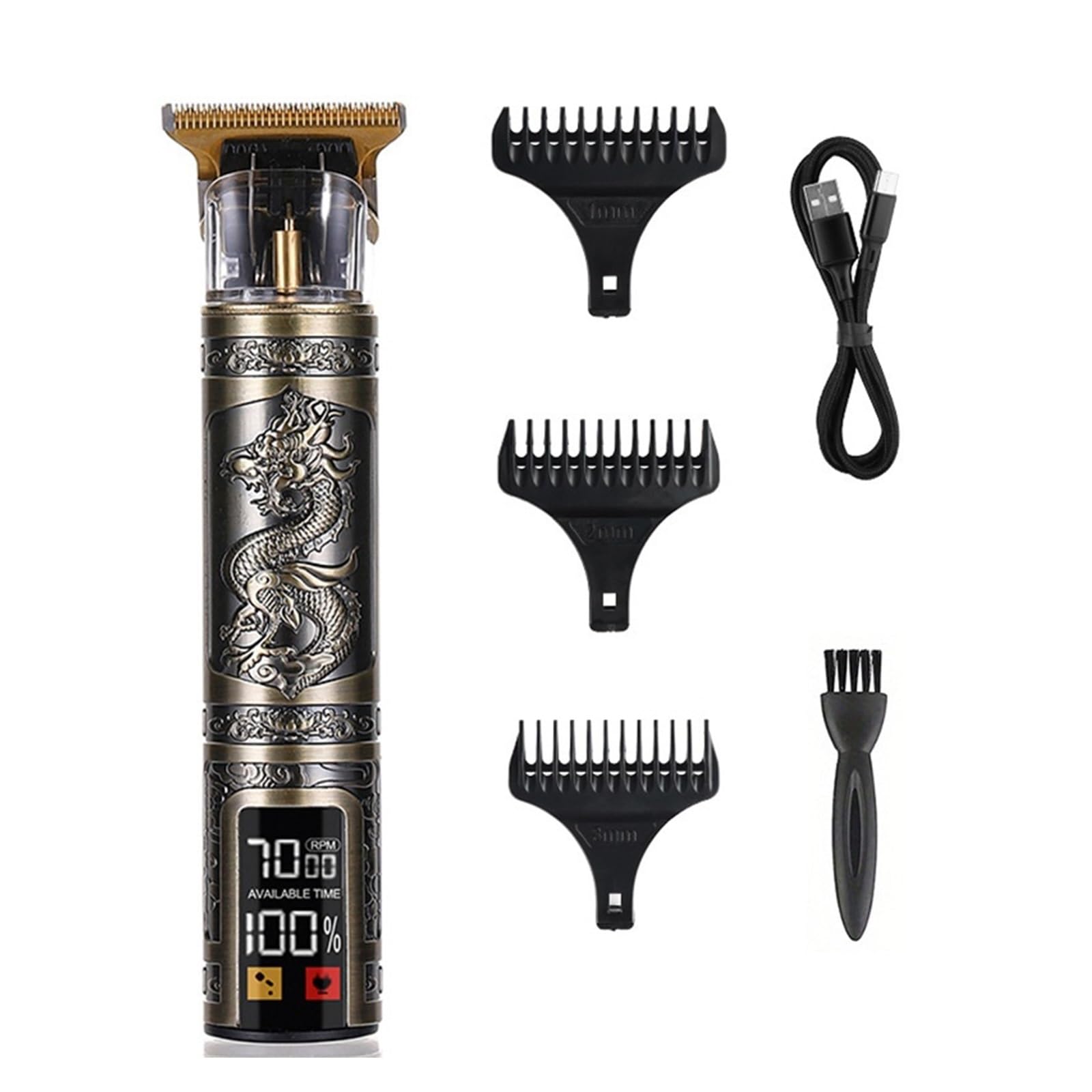 Original Razors Power Display Retro T9 Heavy Duty Waterproof Electric Shaver - Super Large Battery Capacity Hair Trimmer for Men (ABS Dragon) | Perfect for Travel, Gym & Daily Grooming