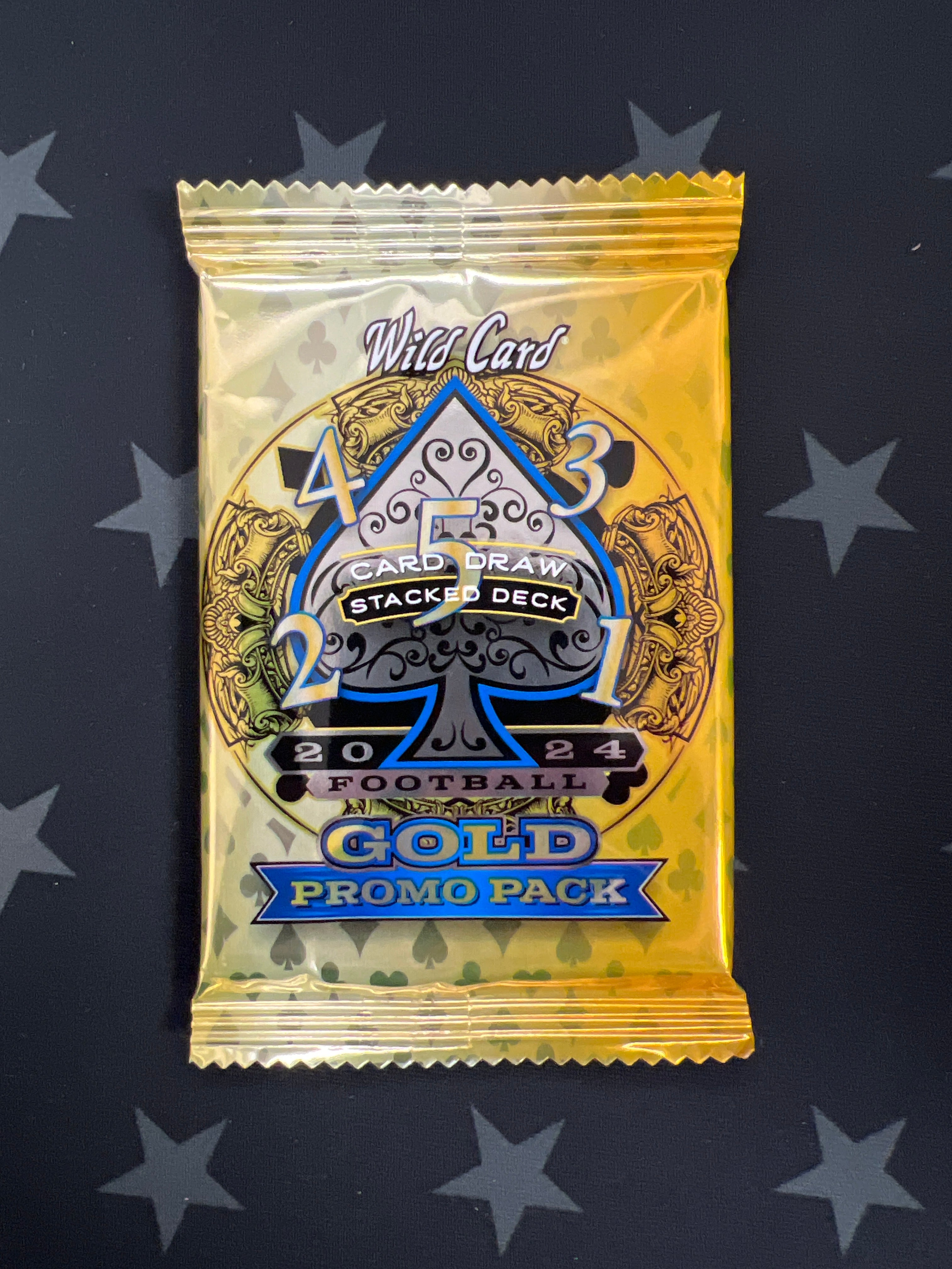 2024 Wild Card 5 Card Draw Stacked Deck Football Gold Promo Pack - Premium Collectible Trading Cards for Fantasy Football & Sports Memorabilia Enthusiasts - Perfect for Game Nights, Gifts & Sports Collections