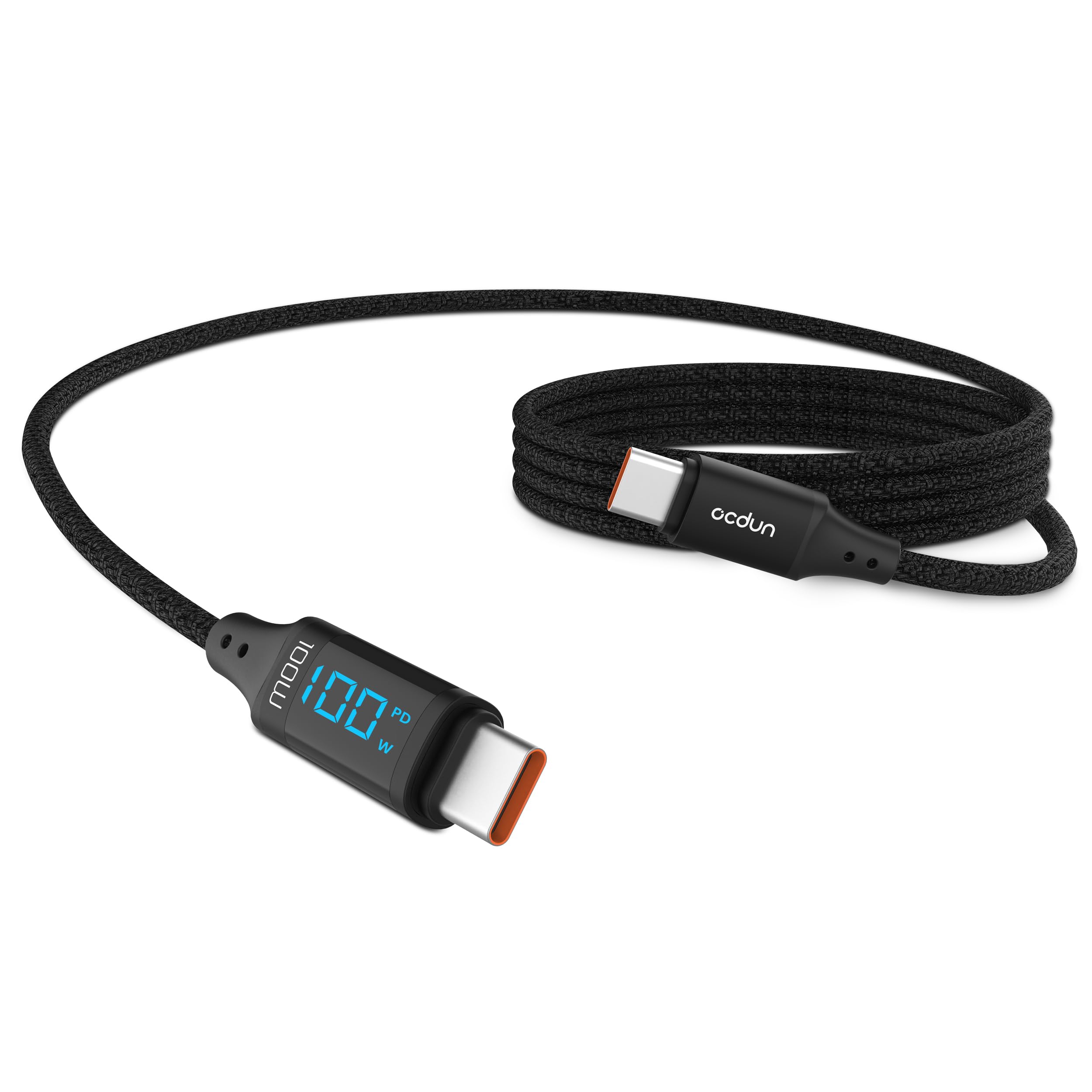 Premium 100W USB C to USB C Fast Charging Cable - Nylon Braided Type C Charger for MacBook Pro, iPhone 15/14/13, Samsung Galaxy S24/S23/S22, iPad Pro, PS5 - Perfect for Home, Office & Travel Charging