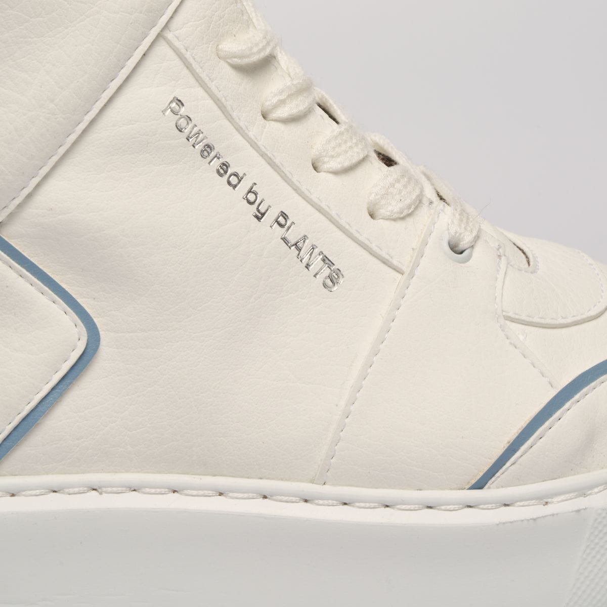 Emi Women's Vegan Leather Sneakers - White & Blue | Comfortable & Eco-Friendly Casual Shoes for Walking, Work & Everyday Wear