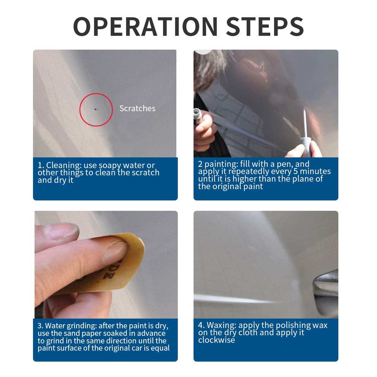 Car Touch Up Paint Pen - Waterproof Auto Scratch Repair Kit for Cars, Trucks & SUVs (White) | Fix Scratches, Chips & Paint Damage - Perfect for DIY Car Maintenance & Quick On-the-Go Repairs