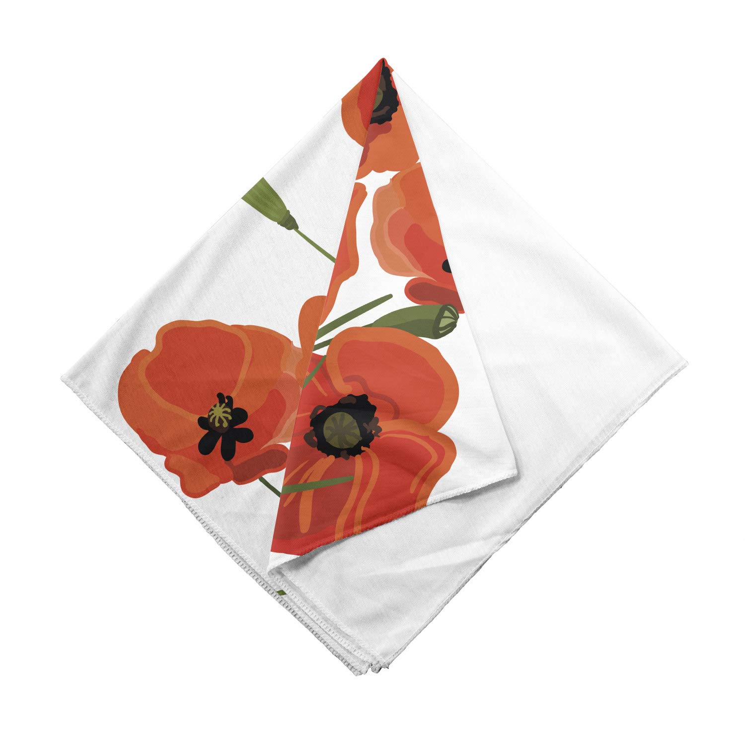 Ambesonne Poppy Flower Bandana - Vibrant Bloom Bouquet Unisex Head & Neck Scarf for Women & Men | Perfect for Outdoor Activities, Music Festivals, and Casual Fashion