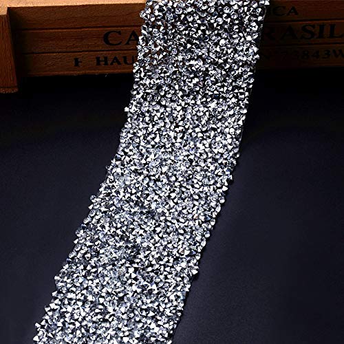 Silver Sparkling Rhinestone Mesh Ribbon Wrap Roll - Diamond Bling Ribbons for Arts & Crafts, Vase Decorations, Party Supplies & Gift Wrapping - Perfect for DIY Projects, Wedding Decor, and Home Decoration