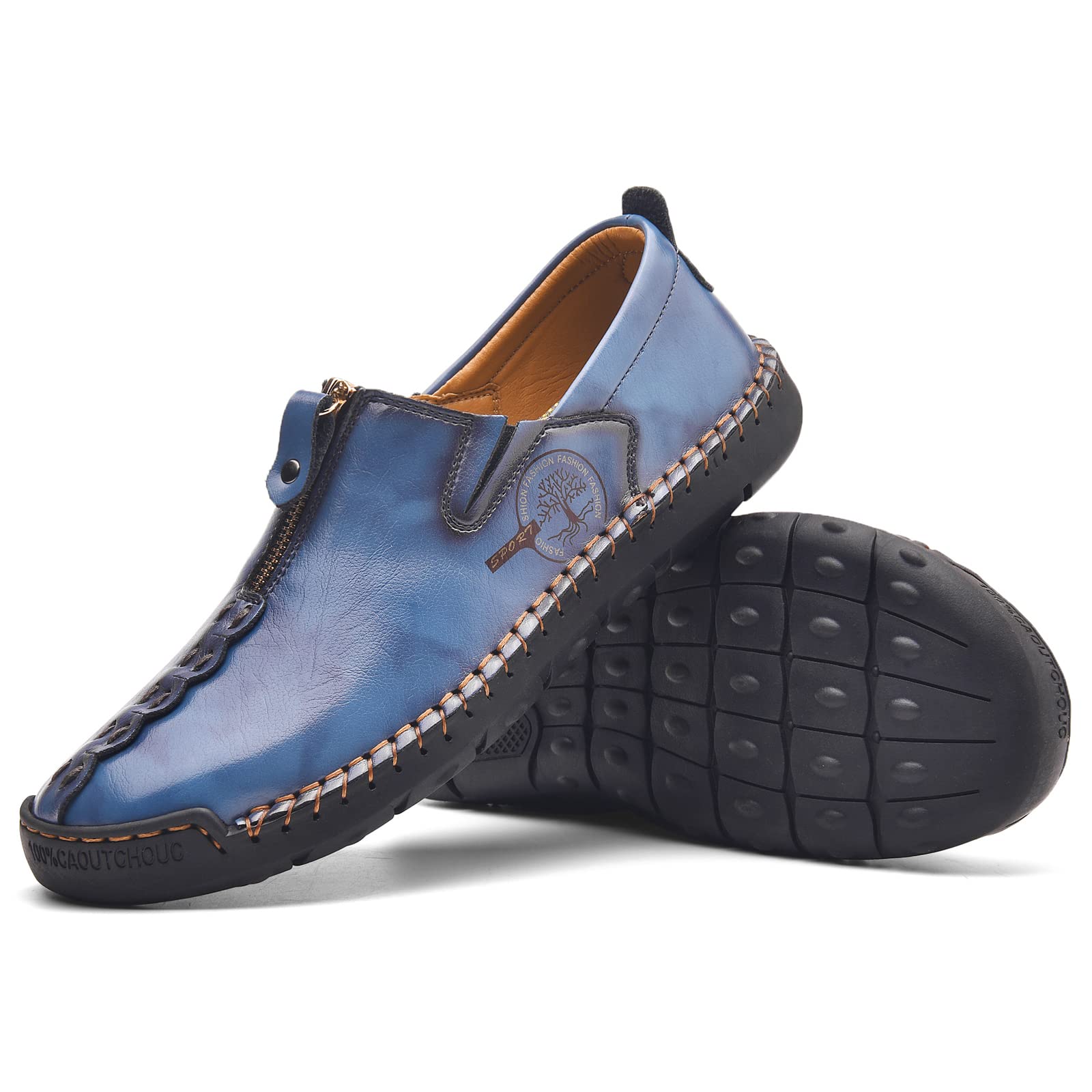 **Shaire Men's Casual Leather Slip-On Loafers - Breathable & Comfortable Walking Shoes for Men - Perfect for Office, Travel & Everyday Wear**