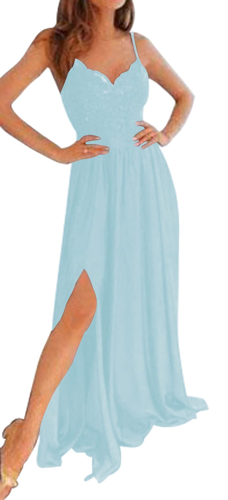 Elegant Long Lace Prom Dress with Sweetheart Neckline & High Slit - Formal Evening Gown for Bridesmaids & Homecoming | Perfect for Prom Night, Wedding Parties & Special Occasions