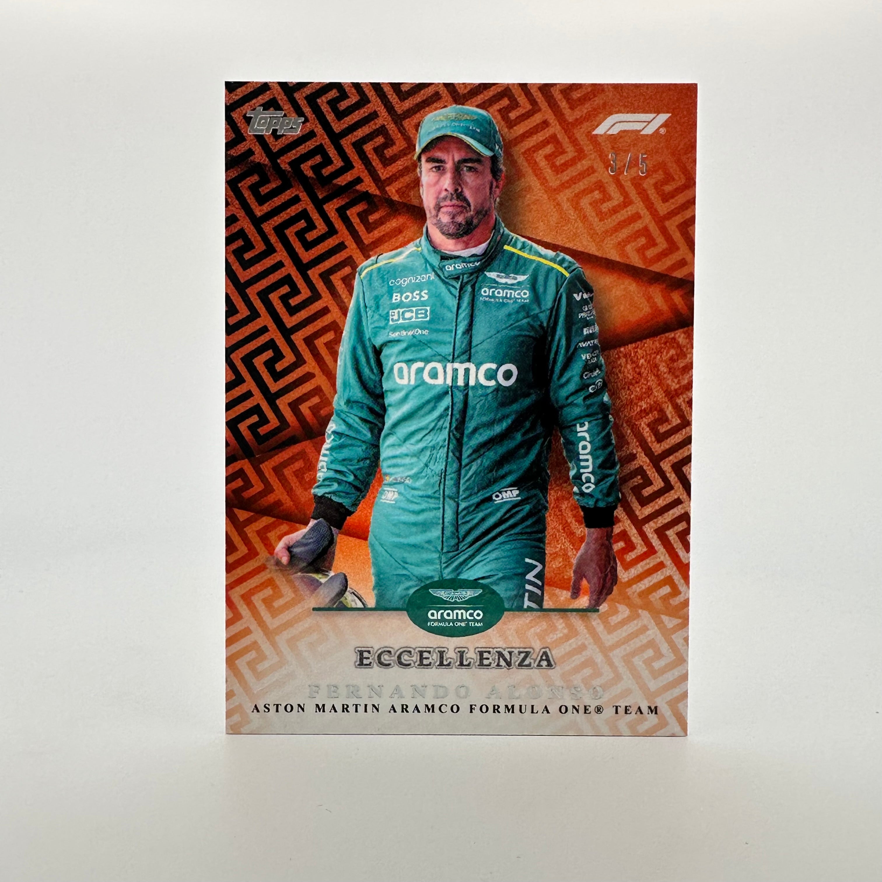 2024 Topps Eccellenza F1 Fernando Alonso Orange Racing Card - Collectible Memorabilia for F1 Fans & Sports Card Enthusiasts | Perfect for Trading, Displaying, and Gifting