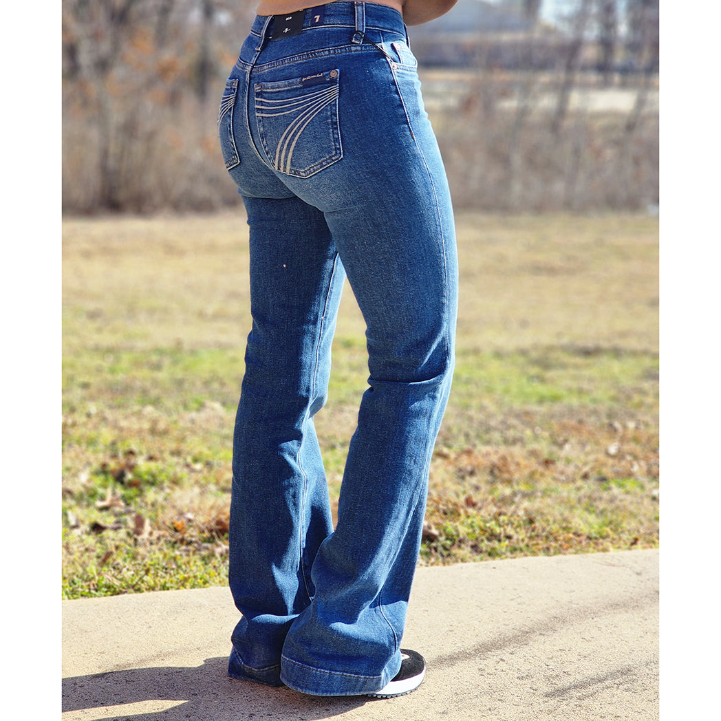 7 For All Mankind Women's Sacramento Dojo Trouser - High Waist Slim Fit Stretch Jeans for Casual & Work Wear | Comfortable Everyday Pants for Office, Travel & Date Night