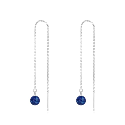 Lapis lazuli threader earrings