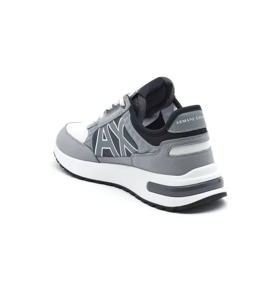 Armani Exchange Grey Sneakers for Men - Comfortable Casual Running Shoes for Walking, Gym & Everyday Wear