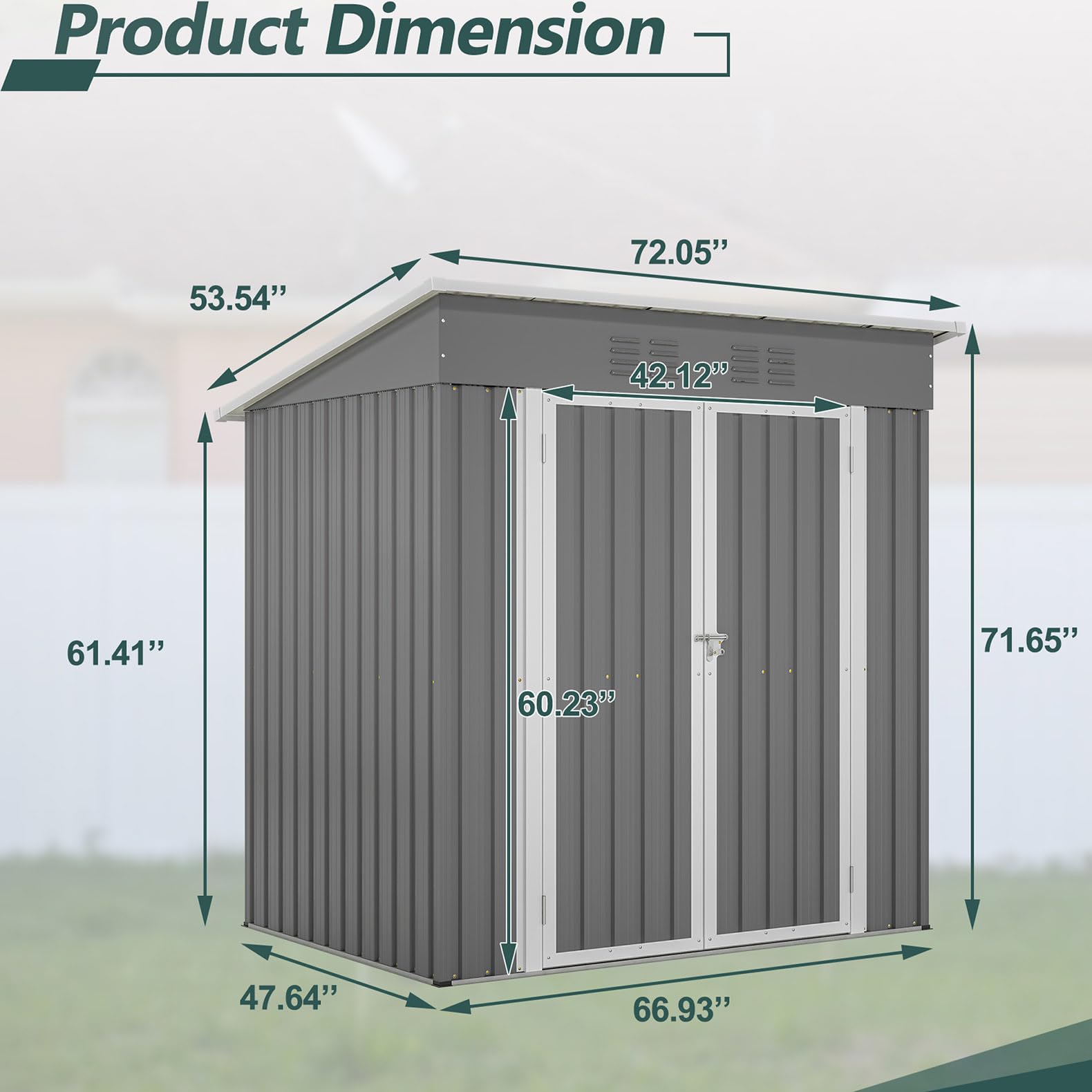 6x4 FT Outdoor Storage Shed - Lockable Metal Garden Shed for Tools, Patio & Backyard Organization | Weather-Resistant Lawn & Yard Storage Solution for Gardening Equipment & Outdoor Gear