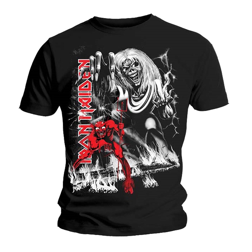 Iron Maiden 'Number of The Beast' Black Jumbo Print T-Shirt | Heavy Metal Band Tee for Concerts & Casual Wear