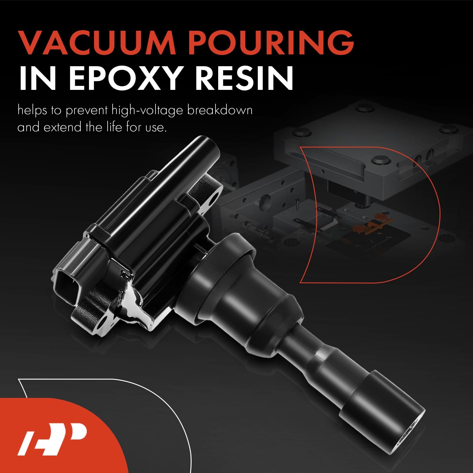 Premium 2-Piece Ignition Coil Pack Set - Compatible with 2004-2005 Mitsubishi Lancer L4 2.0L Turbocharged Engine | High Performance Replacement Parts for Smoother Acceleration & Better Fuel Efficiency | Perfect for DIY Auto Repair & Engine Maintenance