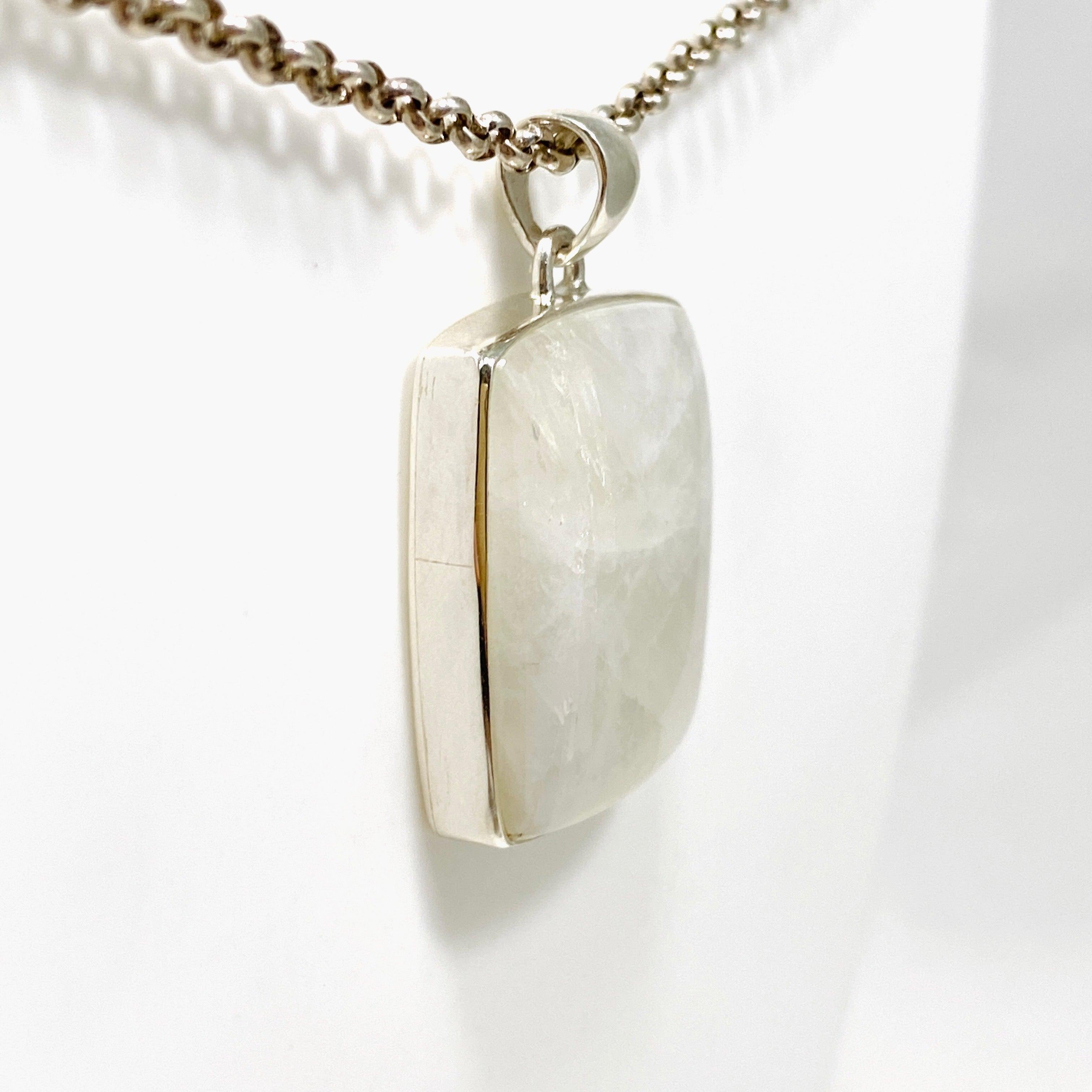 Moonstone Square Pendant Necklace - 925 Sterling Silver Jewelry for Women, Elegant Gift for Birthday, Anniversary & Special Occasions | Perfect for Boho, Hippie & Everyday Wear