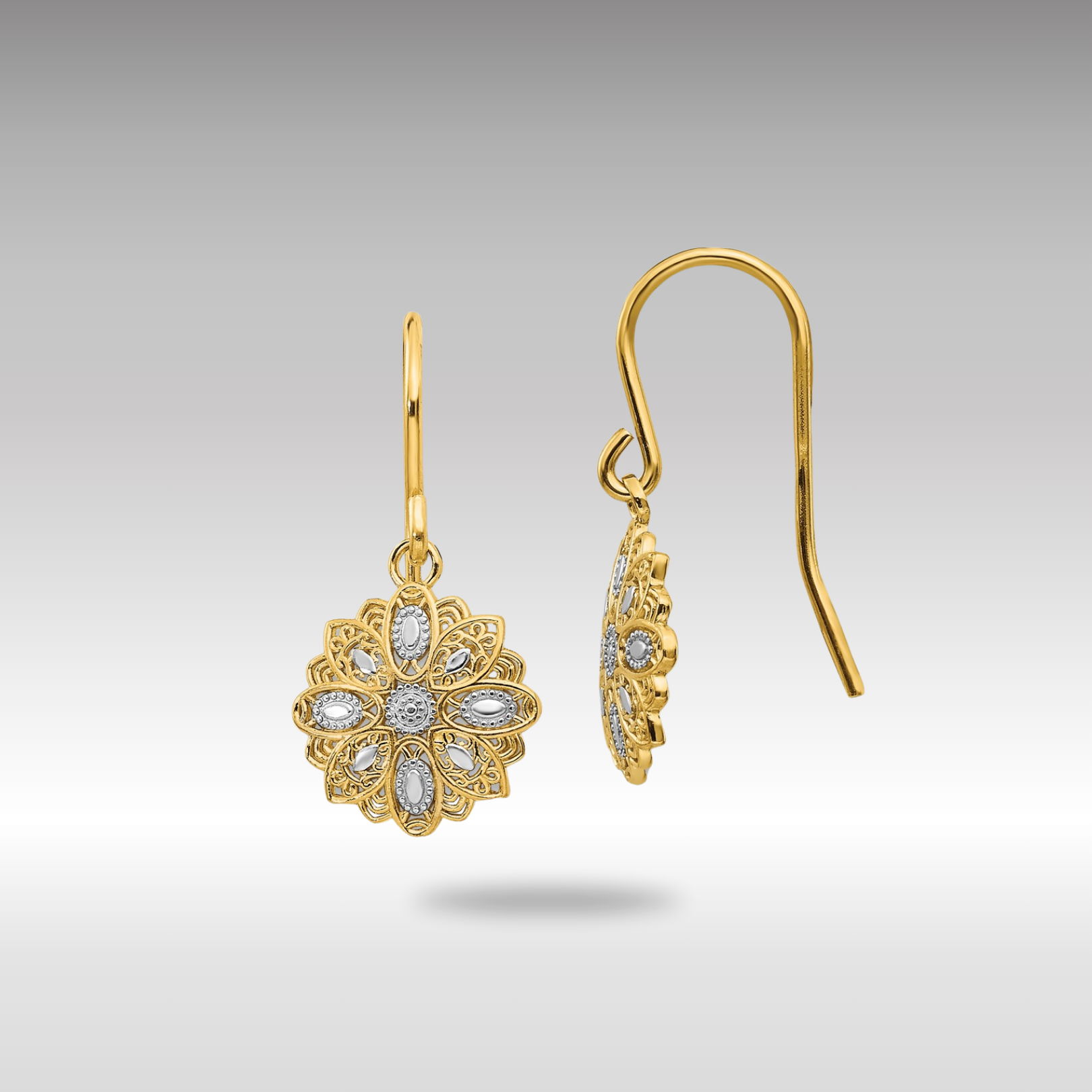 Gold Diamond Cut Polished Fancy Dangle Earrings TM740 - Elegant Women's Jewelry for Parties, Weddings & Special Occasions