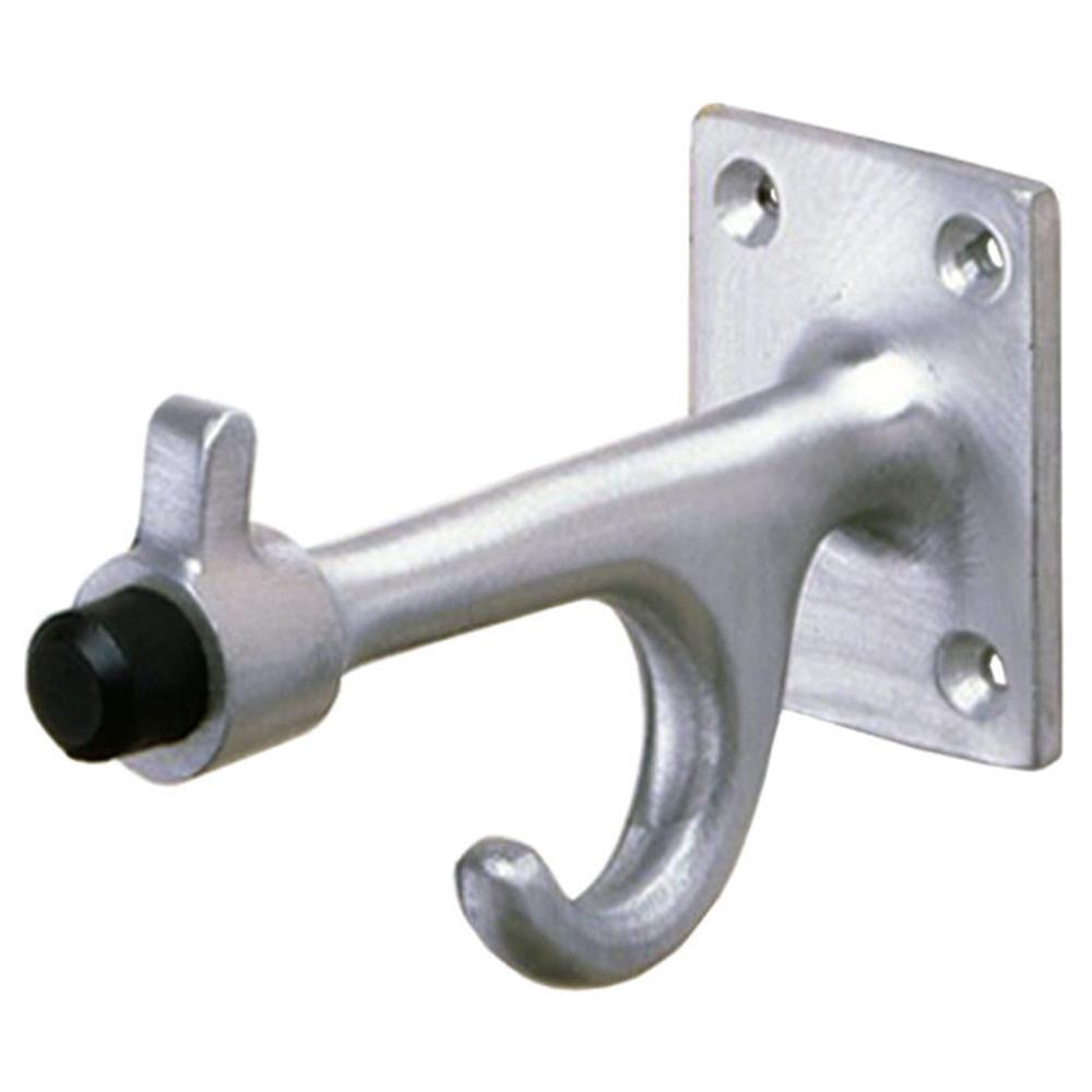 Bobrick B212 Matte Single Surface Mounted Clothes Hook with Bumper - Durable Wall Hook for Coats, Hats & Bags in Bathrooms, Lockers & Entryways