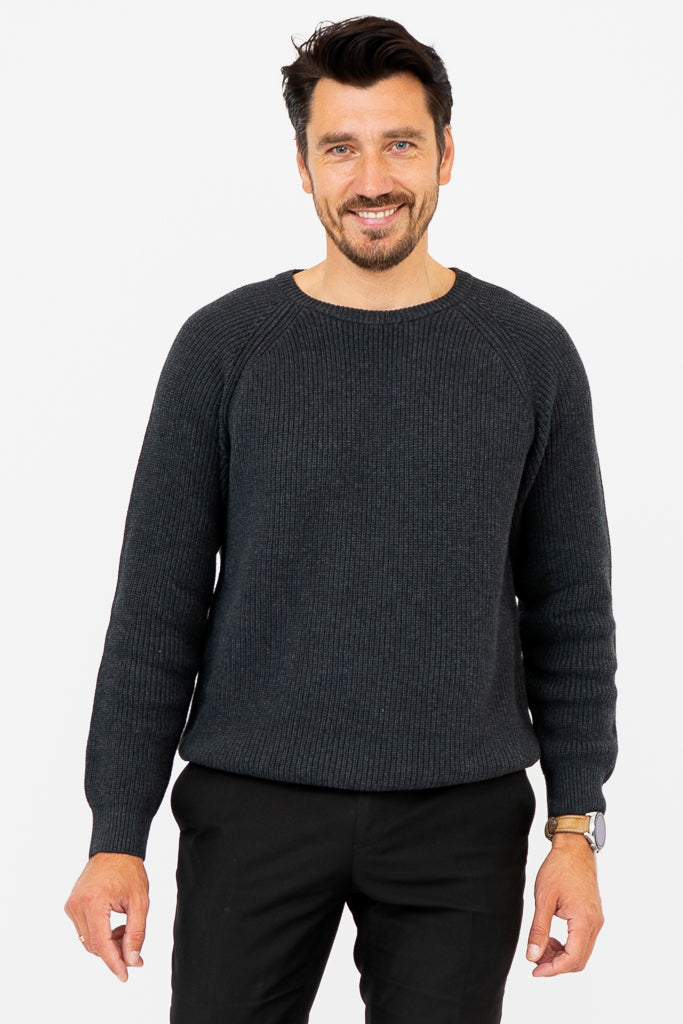 Jackson Men's Cotton Sweater - Charcoal Gray, Soft & Comfortable Pullover for Casual Wear, Office, and Outdoor Activities