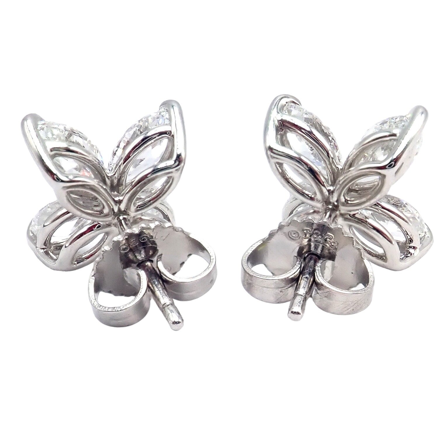 Authentic Tiffany & Co Platinum Victoria Marquise Cut Diamond Large Earrings for Women - Luxury Wedding Jewelry & Special Occasion Gift