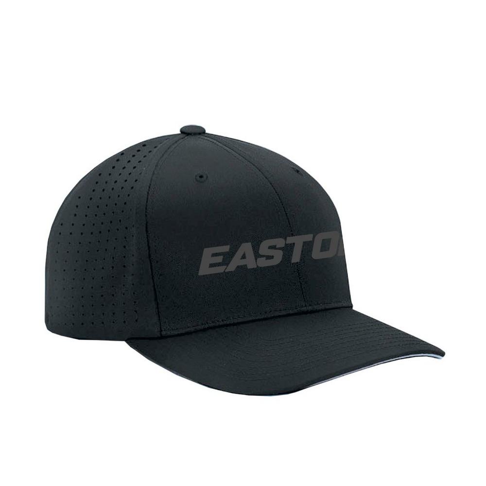 Easton Tech Flexfit Black Baseball Cap - Adjustable & Comfortable for Men & Women - Perfect for Sports, Outdoor Activities & Casual Wear