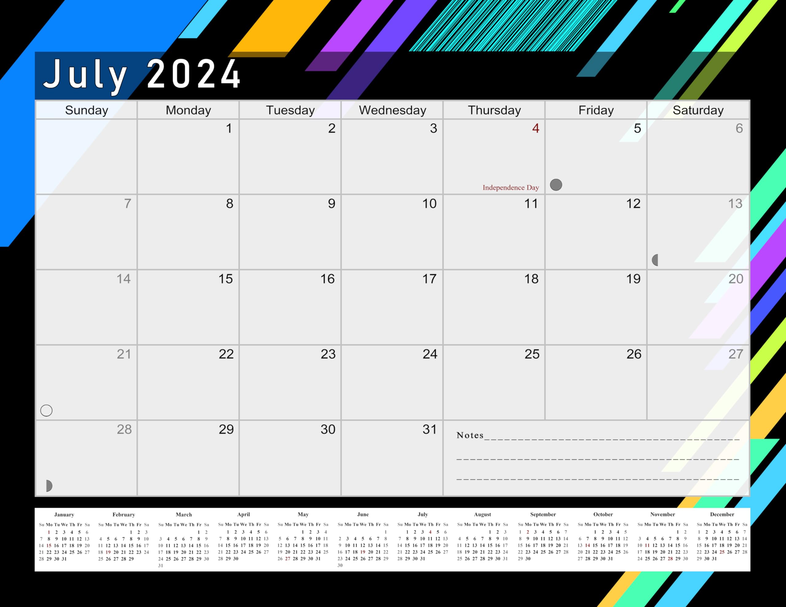 2024-2025 18-Month Magnetic & Desk Calendar - Wall/Desktop Planner with Stickers - Perfect for Office, Home, School & Gift Giving (Edition #13)
