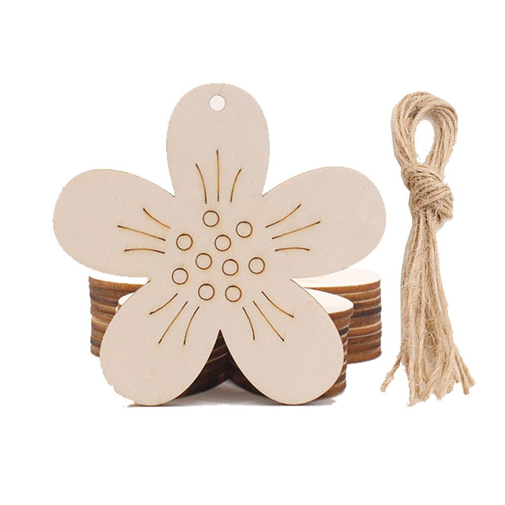 10PCS Natural Wood Slices for Easter DIY Crafts - Wooden Easter Egg Ornaments with Jute Twine - Kids Painting Activity - Home Party Decorations - Holiday Hanging Tags for Easter Tree & Spring Festival Decor