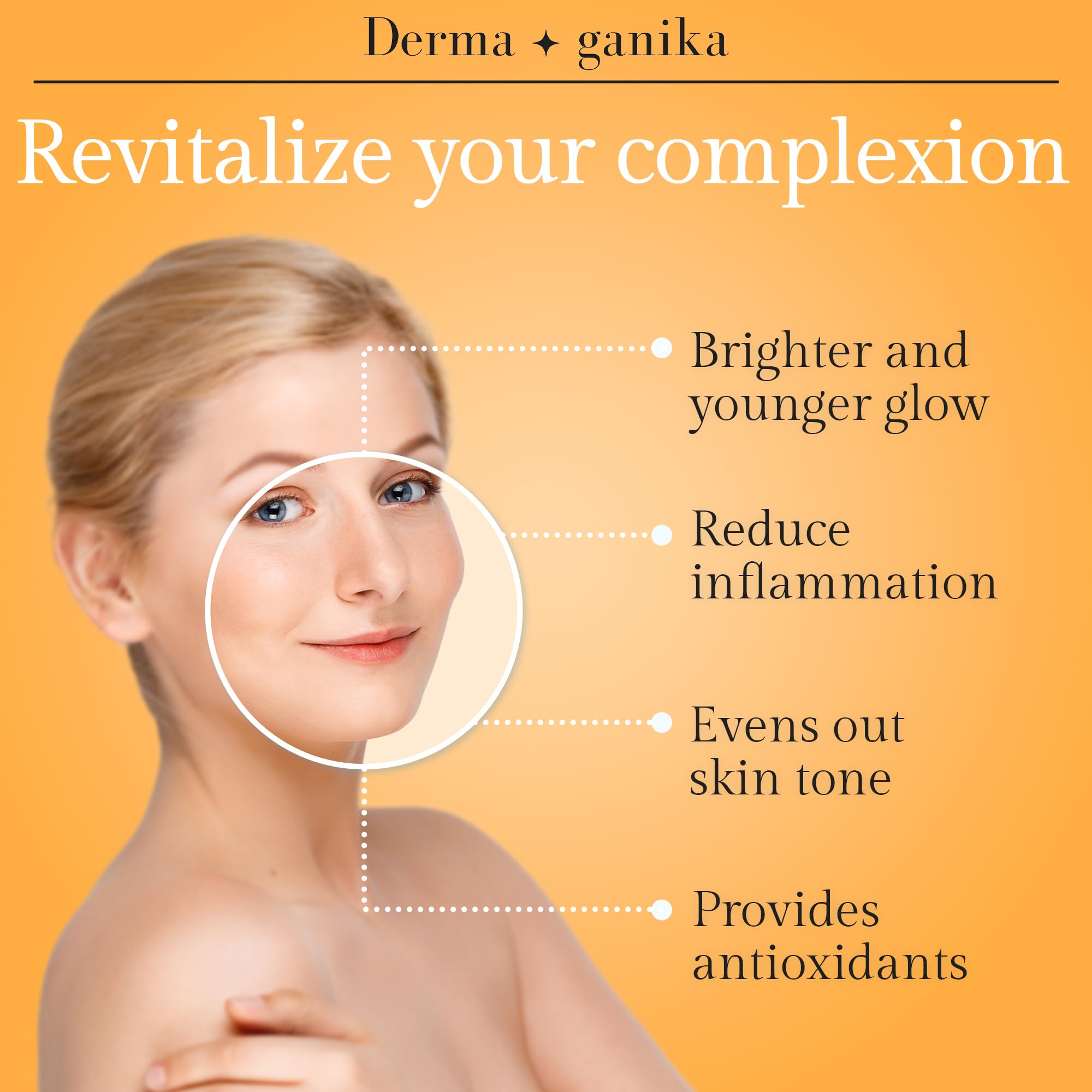 Derma Ganika Vitamin C & Niacinamide Serum for Face - USA Made Brightening & Anti-Aging Serum | Boosts Collagen, Evens Skin Tone, Reduces Dark Spots & Hyperpigmentation | Perfect for Daily Skincare Routine & Nighttime Use