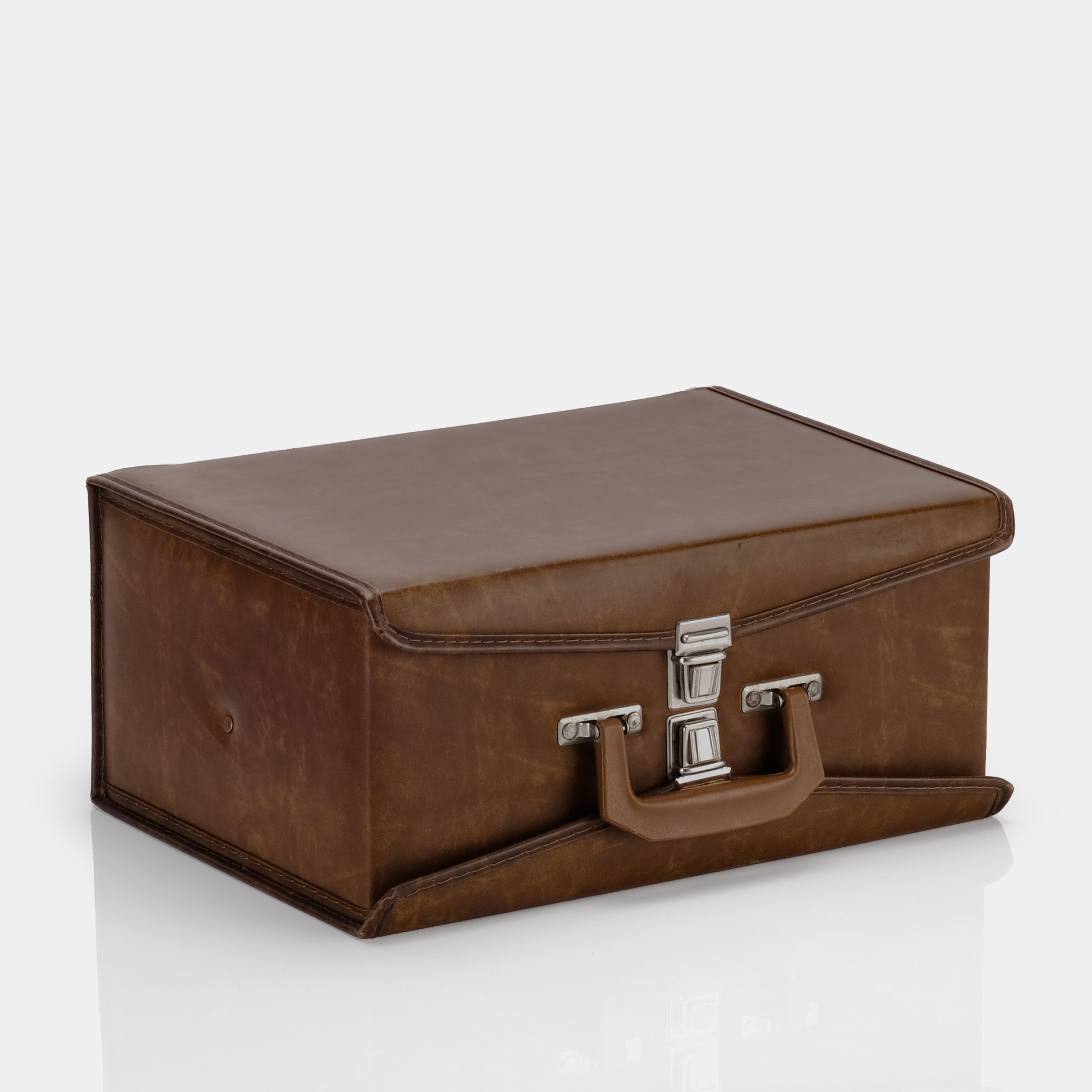 Brown Vinyl Cassette Tape Storage Case - Double Sided Protective Holder for Music Lovers | Perfect for Organizing Vintage Audio Collections at Home or On The Go