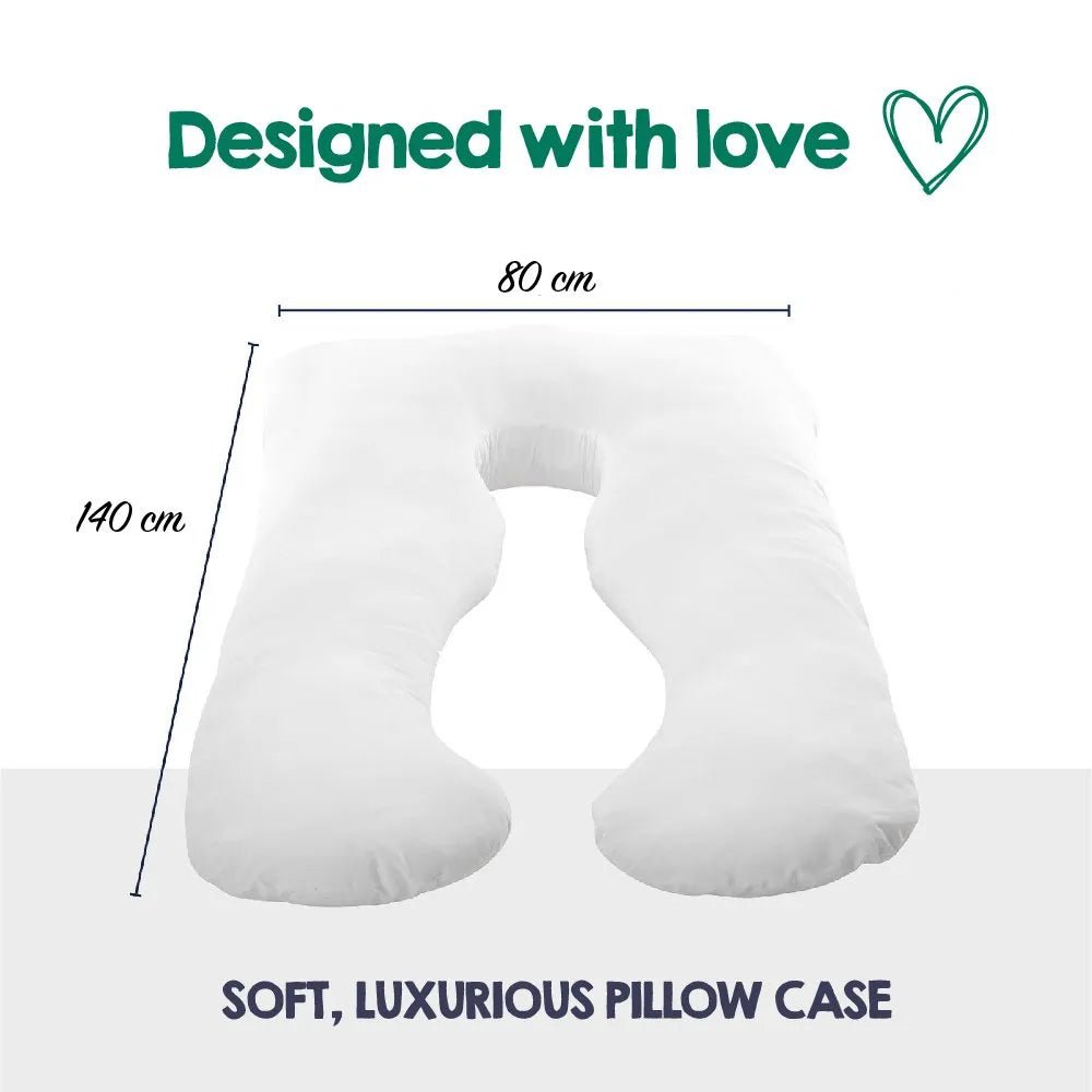 Australian Made Maternity Body Pillow with Removable Pillowcase - Aquamarine Blue | Pregnancy Support for Side Sleeping, Back Pain Relief & Comfort