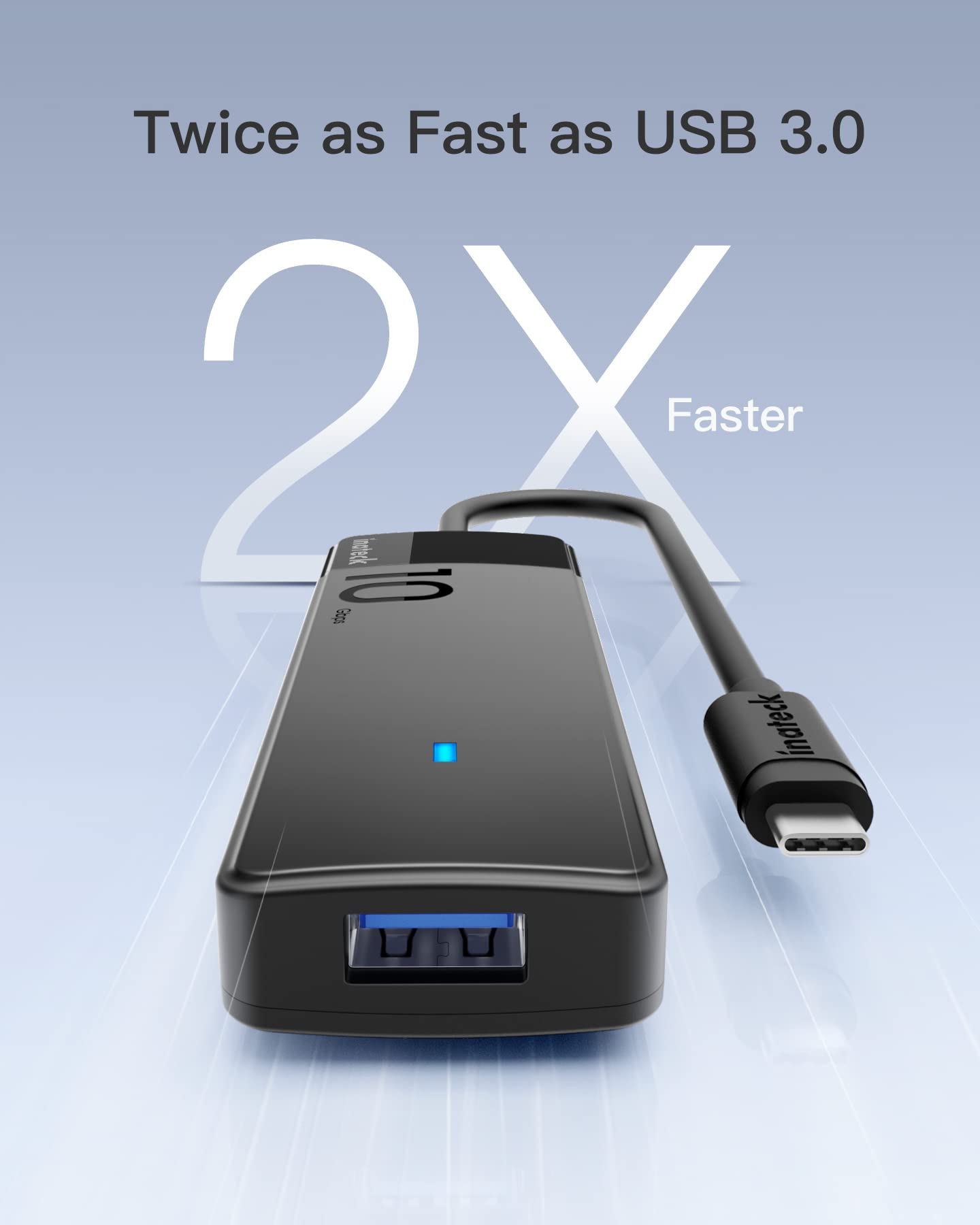 Inateck USB 3.2 Gen 2 Hub with 4 USB A Ports - 10Gbps High-Speed Data Transfer, 2X Faster Than USB 3.0 - Perfect for Laptop, PC, Gaming & Office Accessories (Model HB2025)