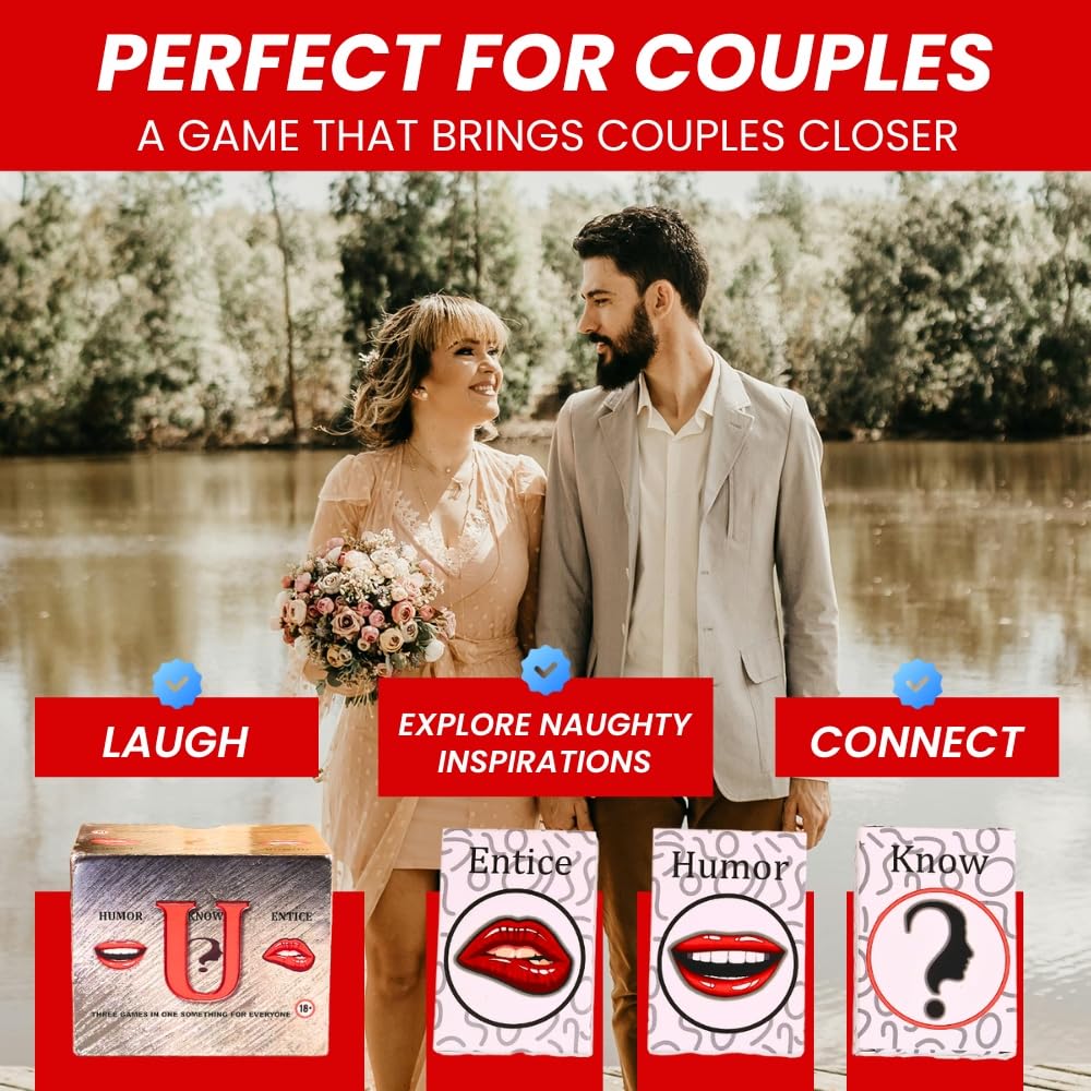 Romantic Couples Card Game - Fun Date Night Ideas for Couples, Newlyweds, Girlfriend & Boyfriend Gifts - 3-in-1 Relationship Game to Deepen Connection, Spark Laughter & Emotional Intimacy - Perfect for Anniversary, Valentine's Day & Quality Time Together