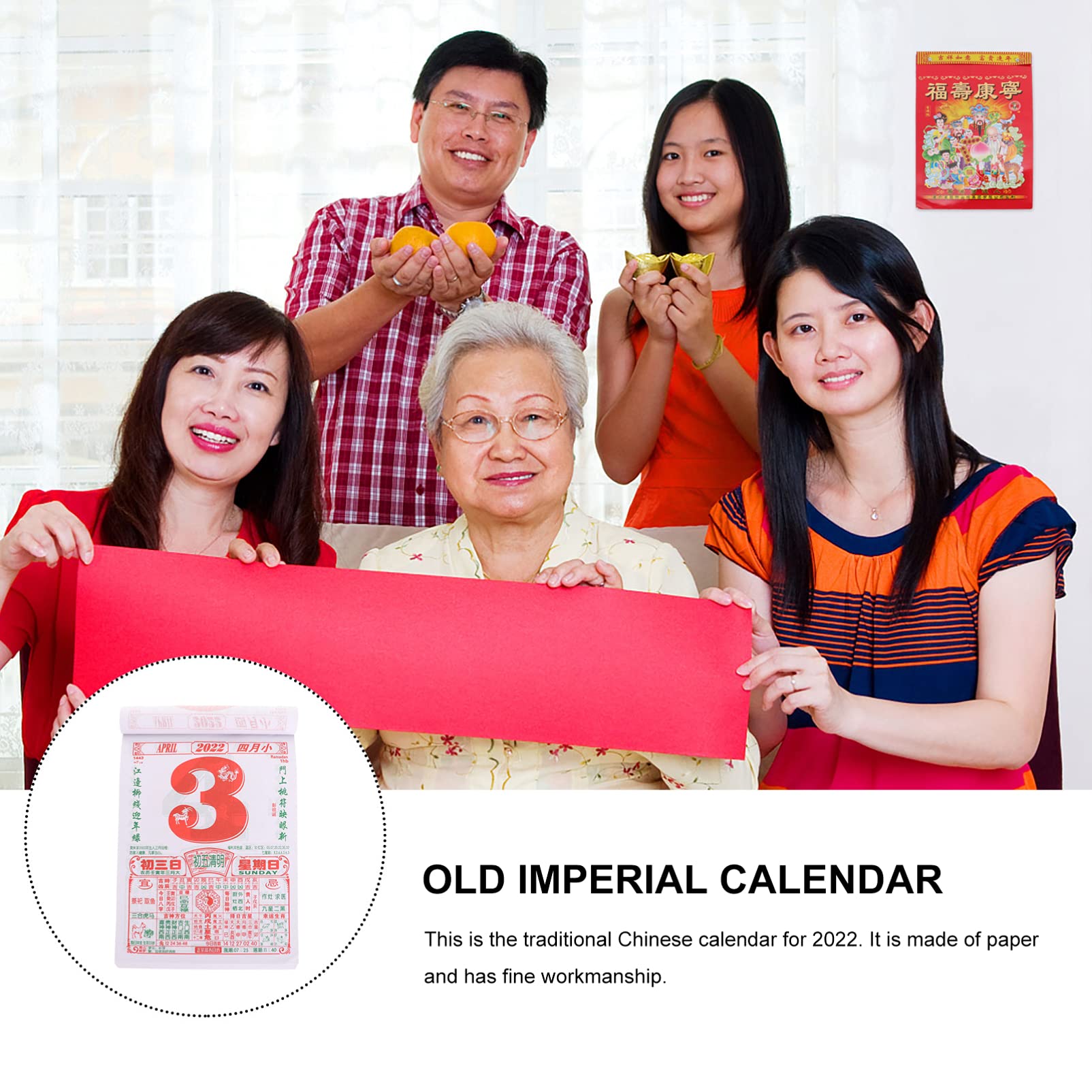 Jojofuny 2022 Chinese Zodiac Tiger Daily Wall Calendar - Traditional One Page Per Day Design for Home & Office Decoration | Perfect for New Year Gifts, Feng Shui Planning & Asian Culture Enthusiasts