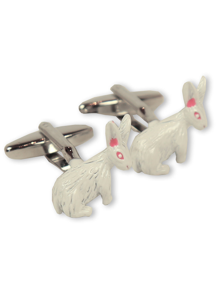 DÉCLIC Rabbit Cufflinks for Men - Elegant Sterling Silver Bunny Lapel Pins - Perfect for Weddings, Business Meetings & Formal Occasions