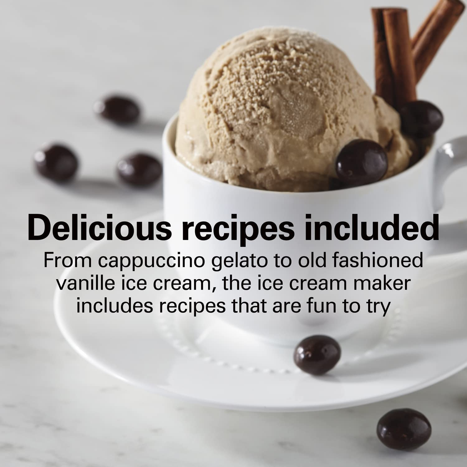 Refurbished HAMILTON BEACH 68880 Ice Cream & Frozen Yogurt Maker with Home Essentials Warranty - Perfect for Homemade Desserts, Parties & Family Gatherings