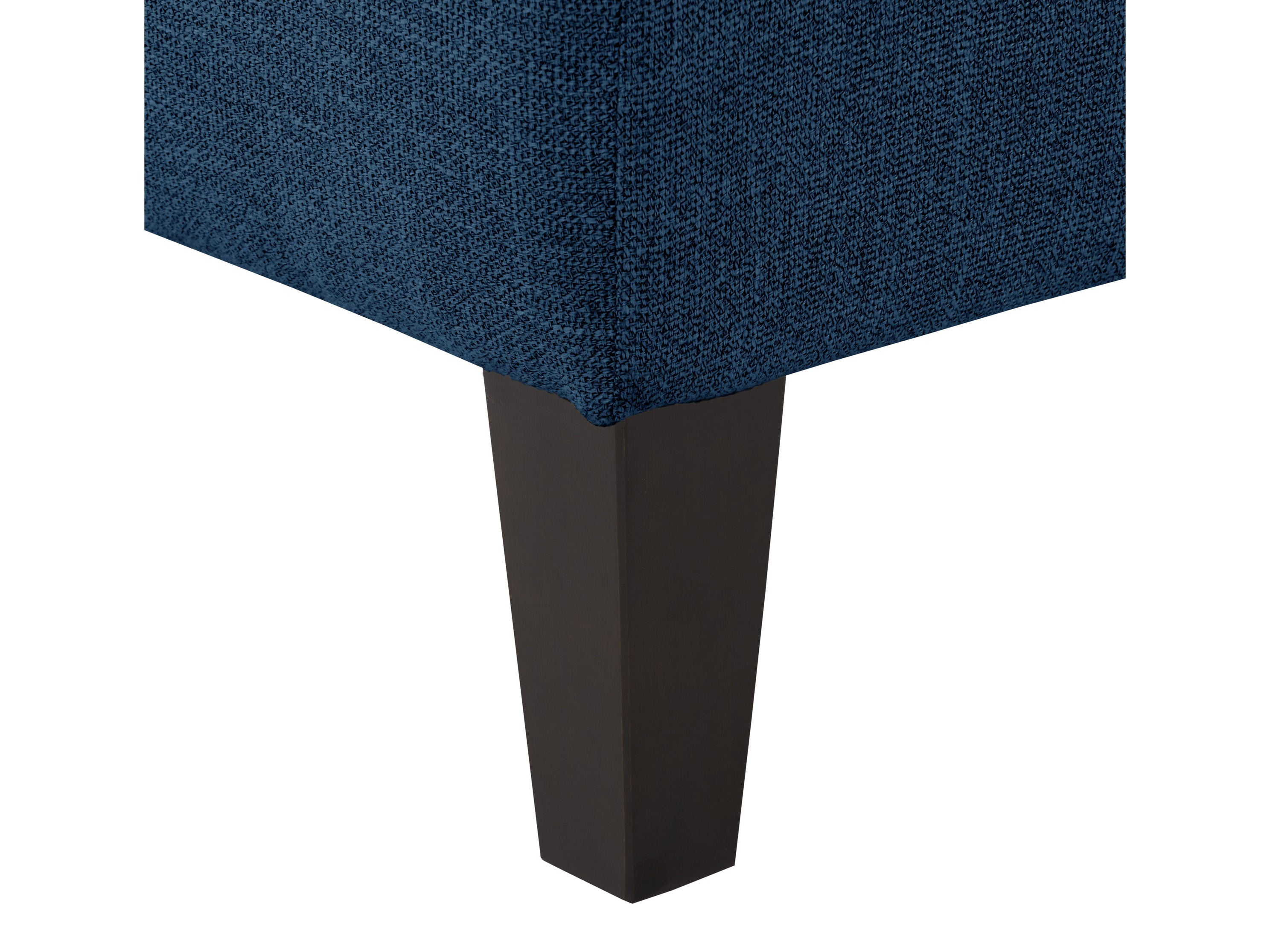 Navy Blue Accent Bench - Modern Upholstered Storage Ottoman with Wooden Legs | Perfect for Living Room, Bedroom, or Entryway Seating & Decor