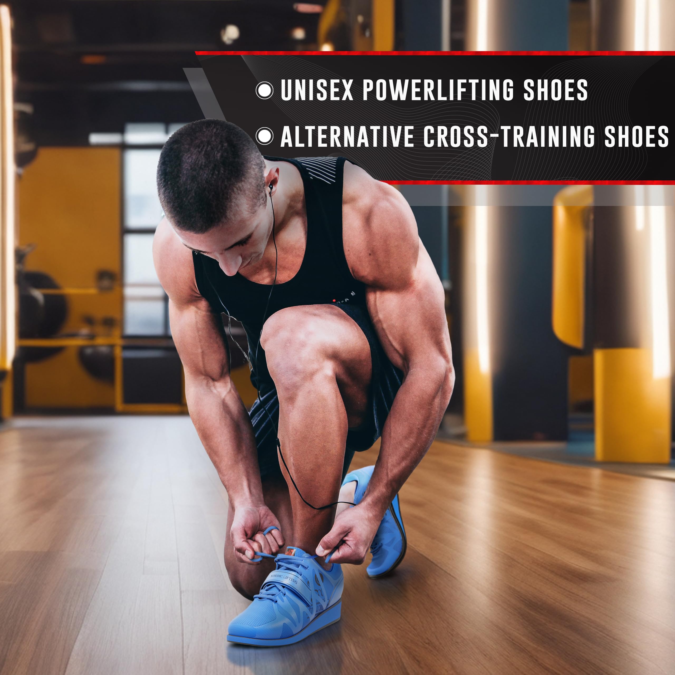 Nordic Lifting Powerlifting Shoes for Men - Heavy Weightlifting & Squat Training - Stable Gym Workout Shoes for CrossFit, Deadlifts & Strength Training