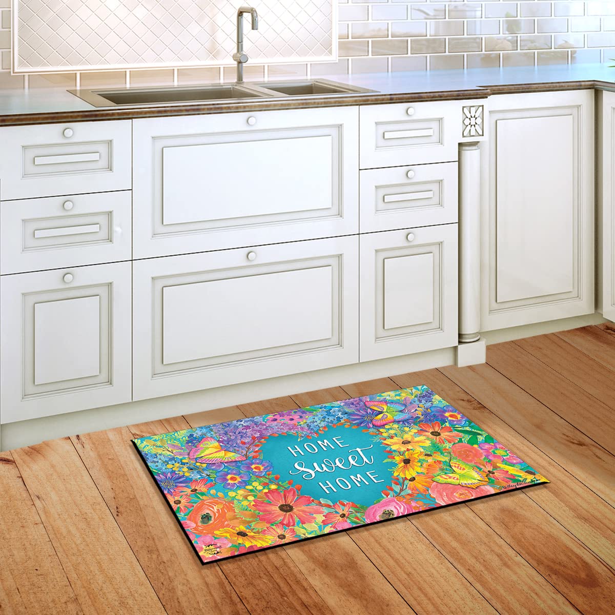 Briarwood Lane Floral Welcome Doormat - Non-Slip Spring Home Decor for Front Door - Perfect for Easter, Mother's Day & Housewarming Gifts