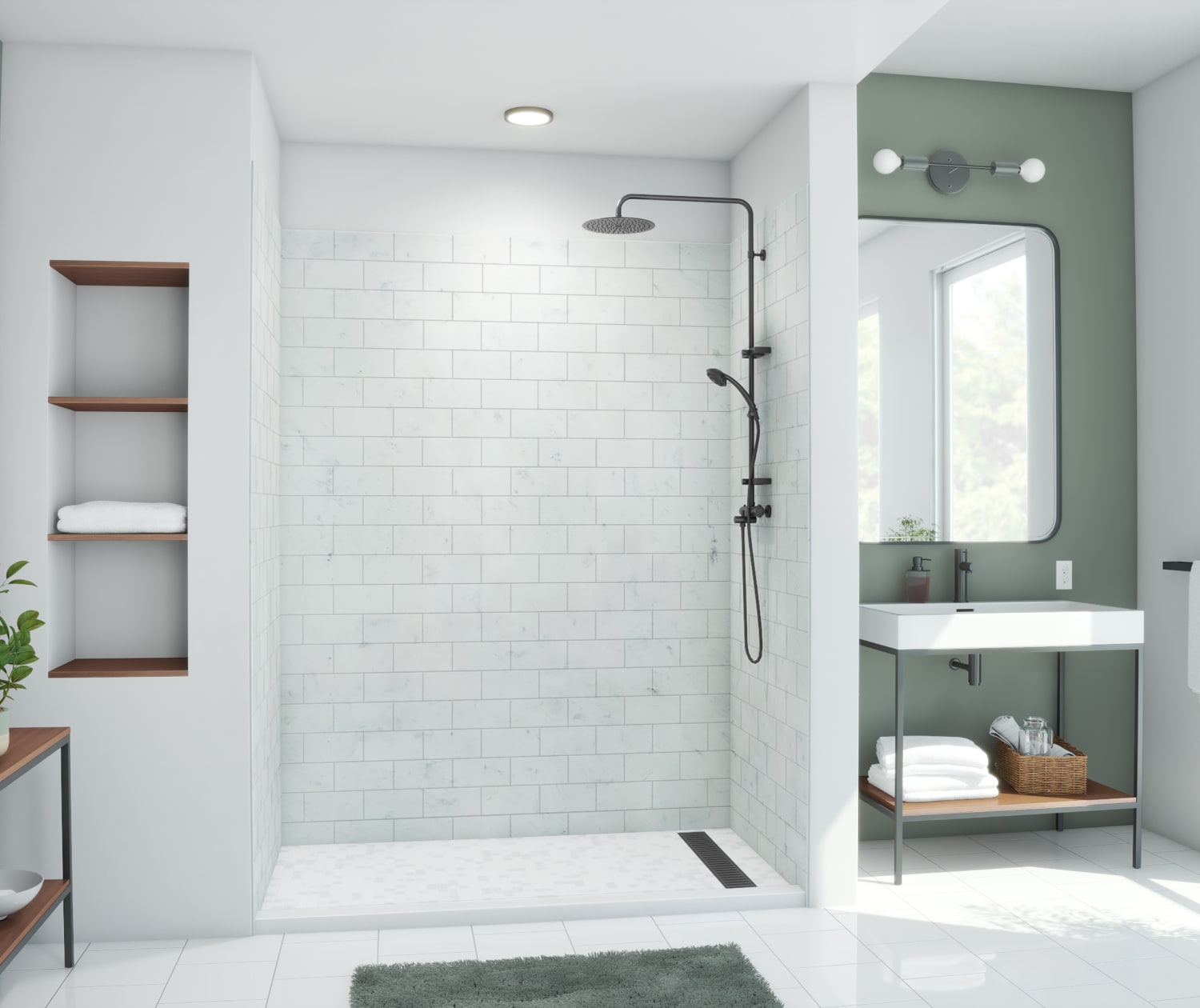 Swanstone Metro Subway Tile Shower Wall Kit 34