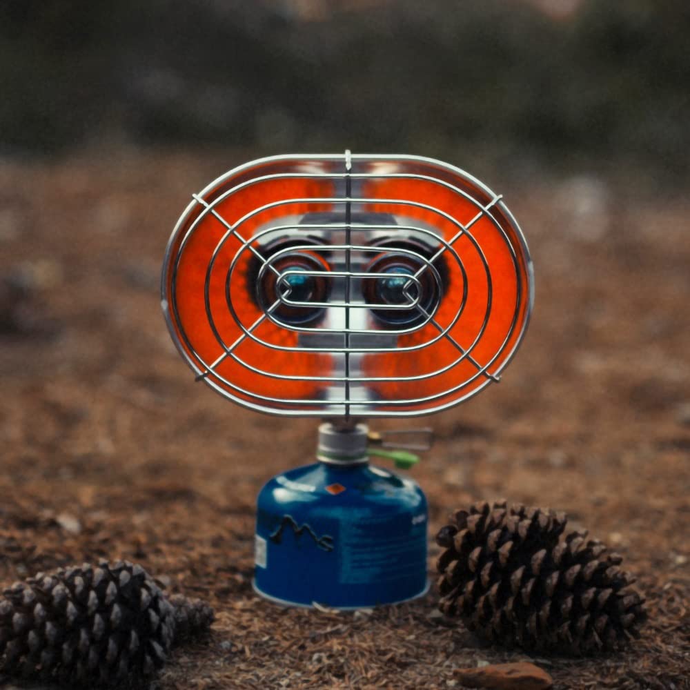 Silver Double Heating Furnace Dual Burner Camping Heater - Infrared Gas Heater for Winter Outdoor Activities, Camping & Fishing | Portable Heating Solution for Tents, Cabins & Backyard Use
