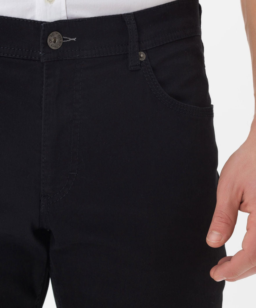 BRAX PERMA BLACK 5-Pocket Men's Dress Pants - Slim Fit Stretch Chinos for Office, Business Casual & Formal Occasions