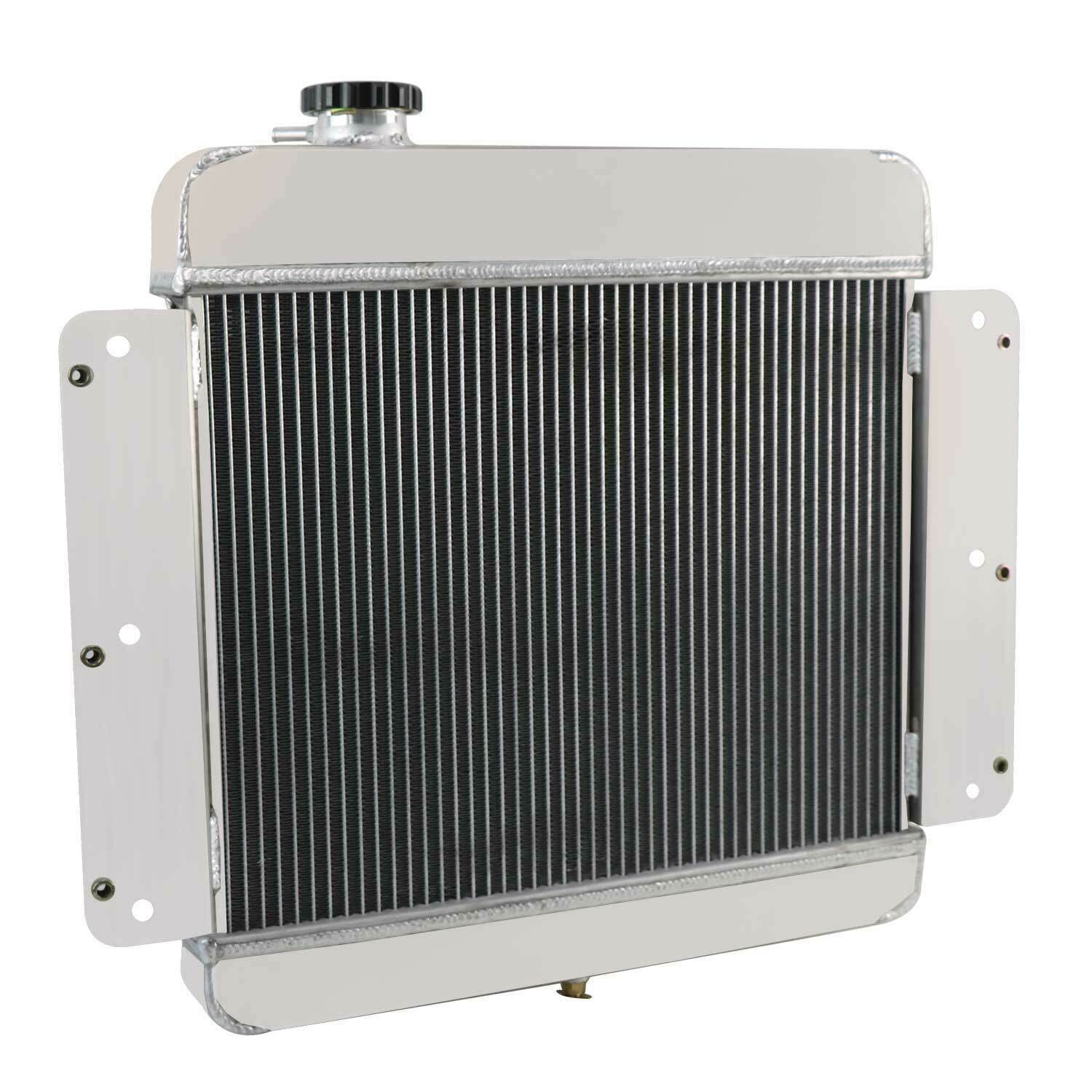 1962-1967 Chevy II Nova Base & SS Aluminum Radiator Kit - 3 Row High Performance Cooling System with Fan Shroud & Relay Kit for L6/V8 Engines - Perfect for Street Racing, Hot Rods & Classic Car Restoration