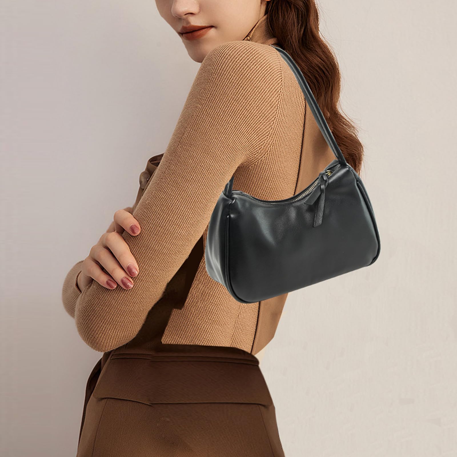 AIPJOY Women's PU Leather Shoulder Bag - Stylish Small Hobo Clutch Purse & Saddle Handbag for Daily Use, Work, Travel and Shopping