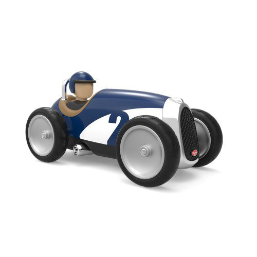 Baghera Racing Car Toy - Blue Classic Pedal Car for Kids, Outdoor Play & Backyard Fun